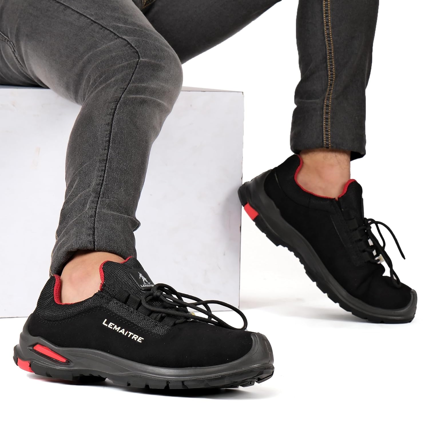 PERF Lemaitre Riley Low Ankle Performance Safety Shoes - Water-Repellent Microfiber, Antistatic Outdoor Shoes