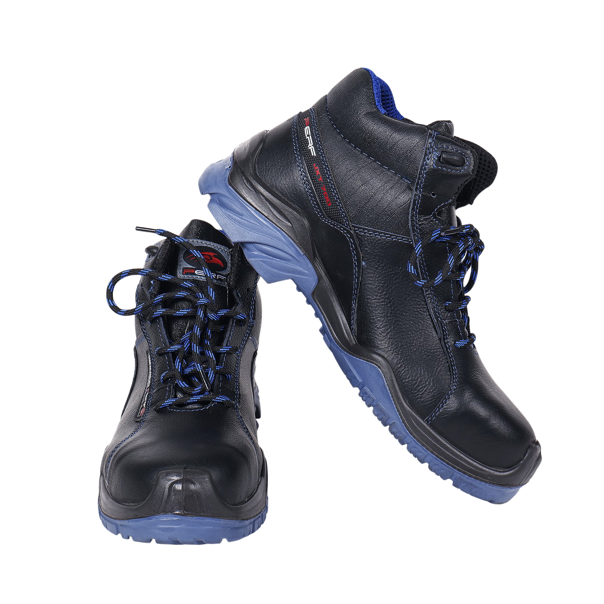 PERF Tornado High Ankle Safety Shoes for Men | Fiber Glass Toe Cap | Anti-Puncture | Water Repellent Leather | Electrical Resistant | Industrial High Ankle Work Shoes