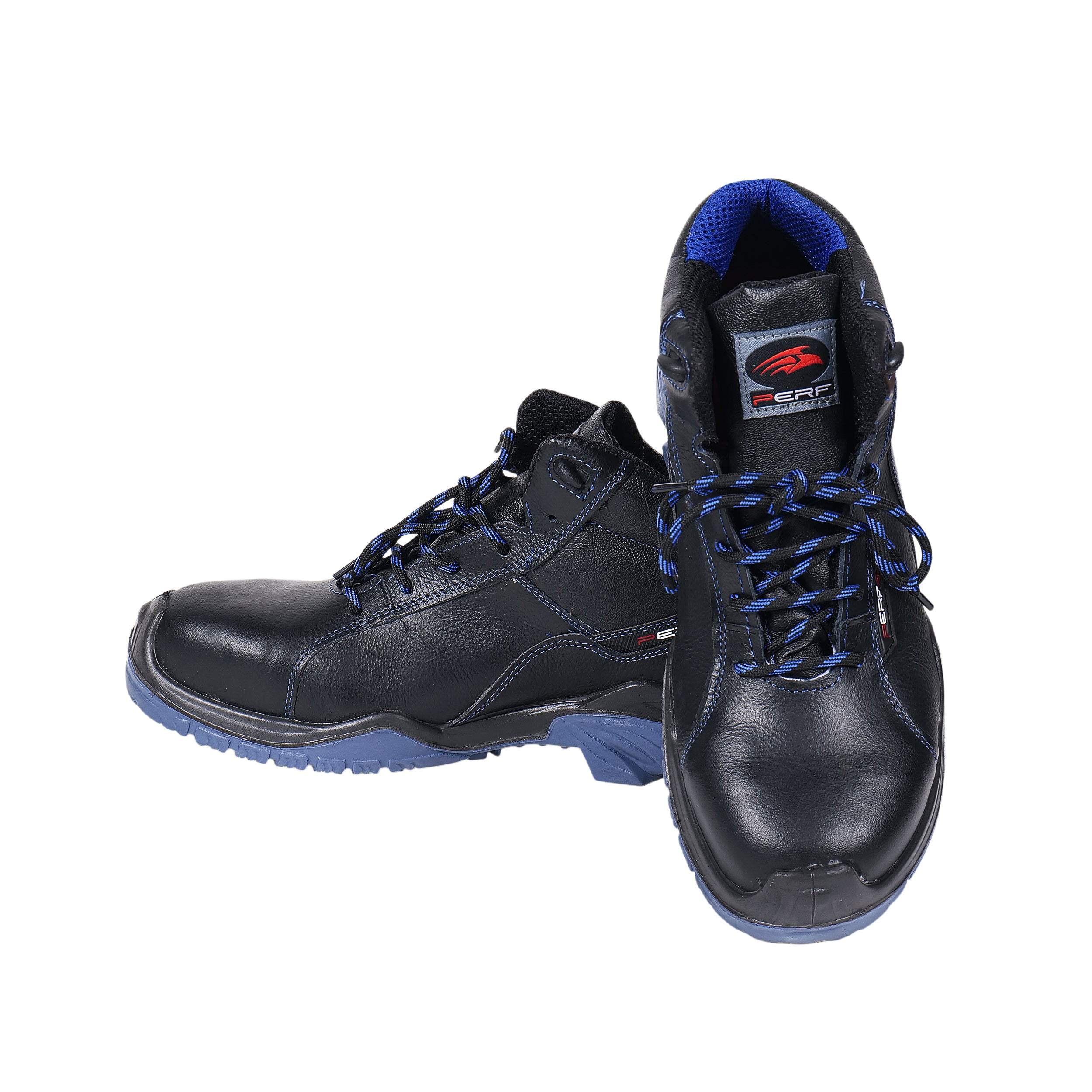 PERF Tornado High Ankle Safety Shoes for Men | Fiber Glass Toe Cap | Anti-Puncture | Water Repellent Leather | Electrical Resistant | Industrial High Ankle Work Shoes