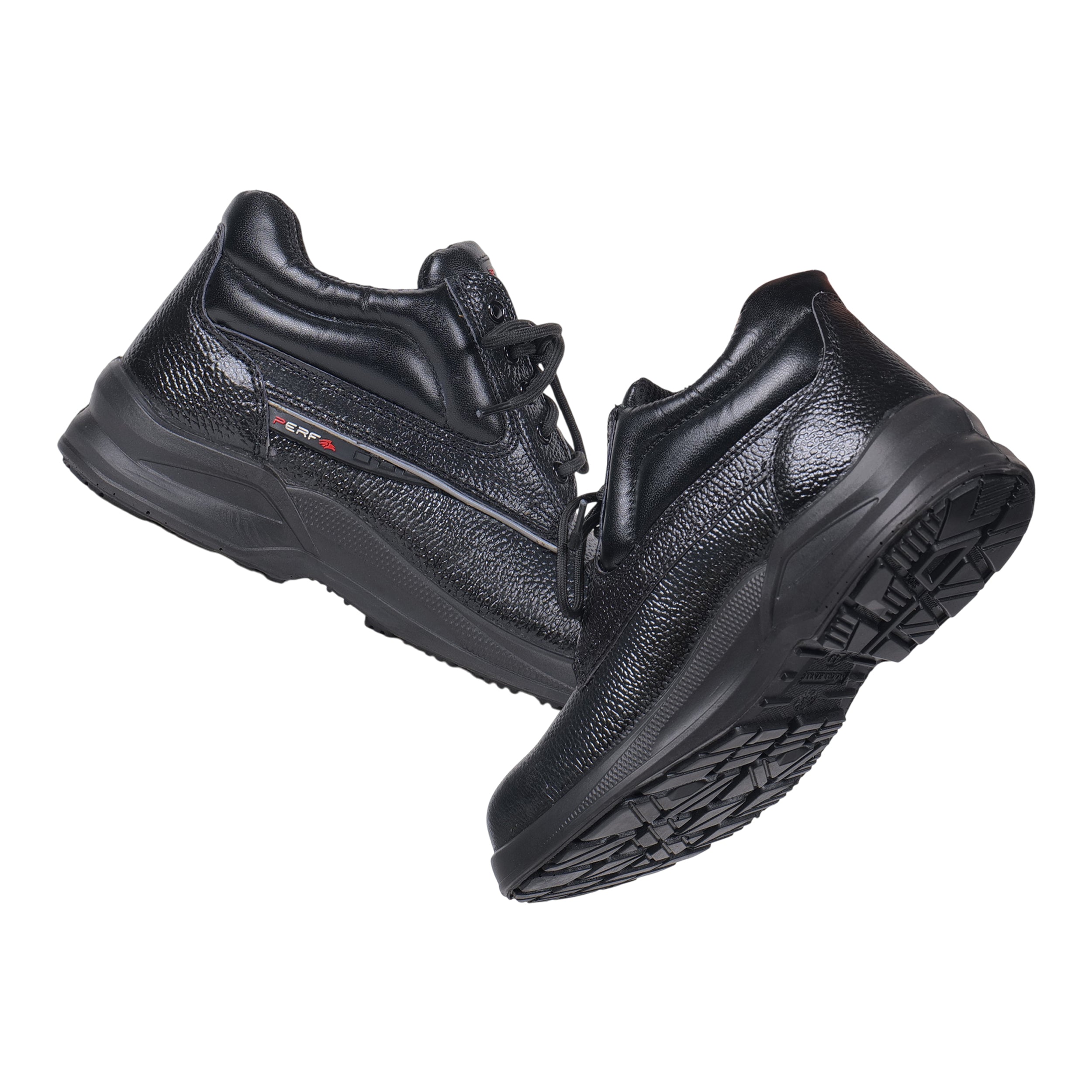 PERF Turbo-X High Ankle Safety Shoes for Men | Steel Toe Cap | Anti-Puncture | Breathable Leather | Oil Resistant | Lightweight Industrial High Ankle Work Shoes