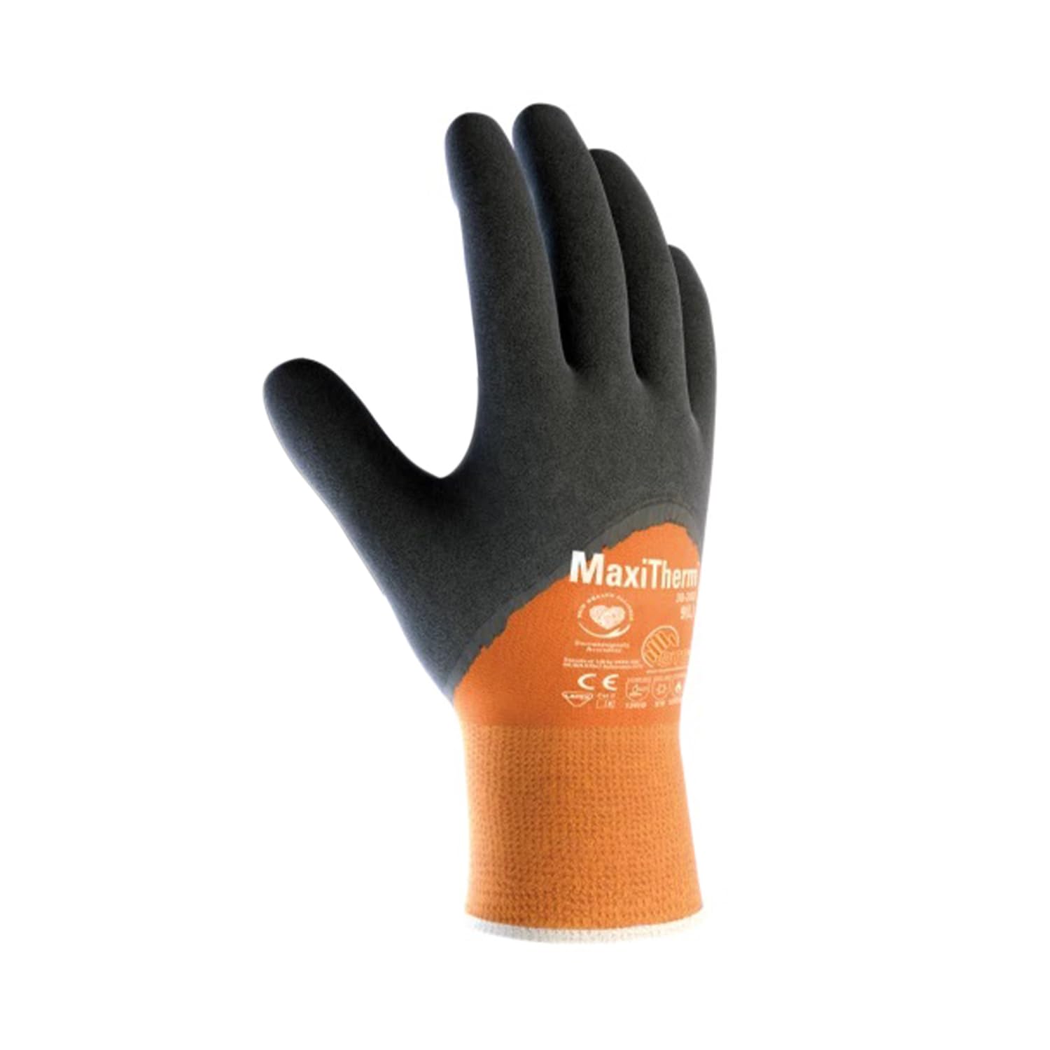 ATG MaxiTherm® 30-202 Thermal Work Gloves, 3/4 Coated Knitwrist, Natural Latex Grip, Cold Protection, EN 388 & EN 511 Certified -3 PAIR PER BOX(Size 10)