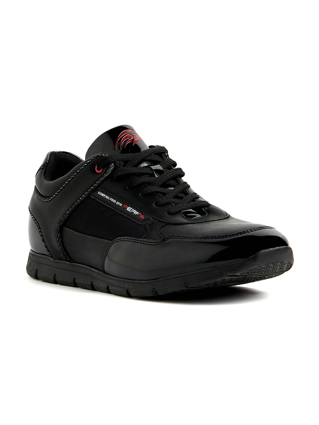 PERF Men’s Black Casual Sneakers - Stylish & Trendy PU Upper, Super Comfortable Cushion Insole, TPR Sole, All-Day Comfort Shoes