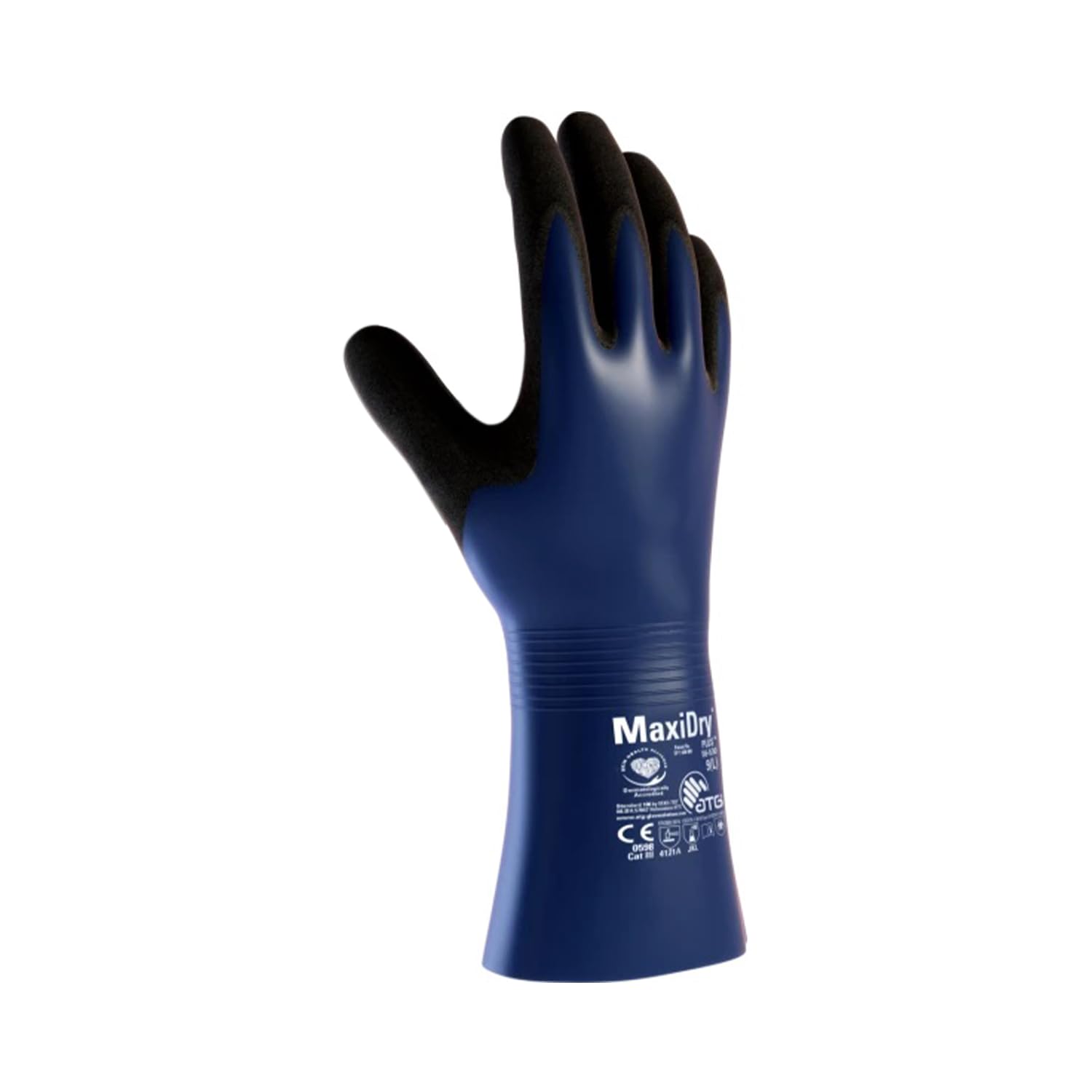 ATG MaxiDry® Plus™ 56-530 Chemical-Resistant Gloves, 30 cm Gauntlet Length, Oil & Liquid Proof, Silicone-Free, EN 374:2016 Certified -12 PAIR PER BOX