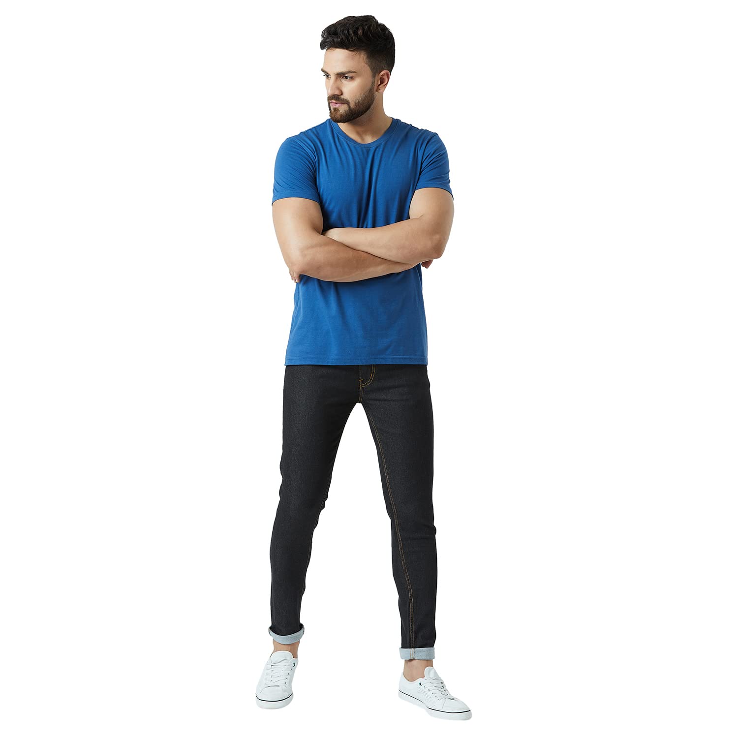 PERF Men's Dark Black Slim Jogger Denim Jeans – Stretchable Lycra Fabric, Comfortable Fit, Stylish and Versatile Casual ...
