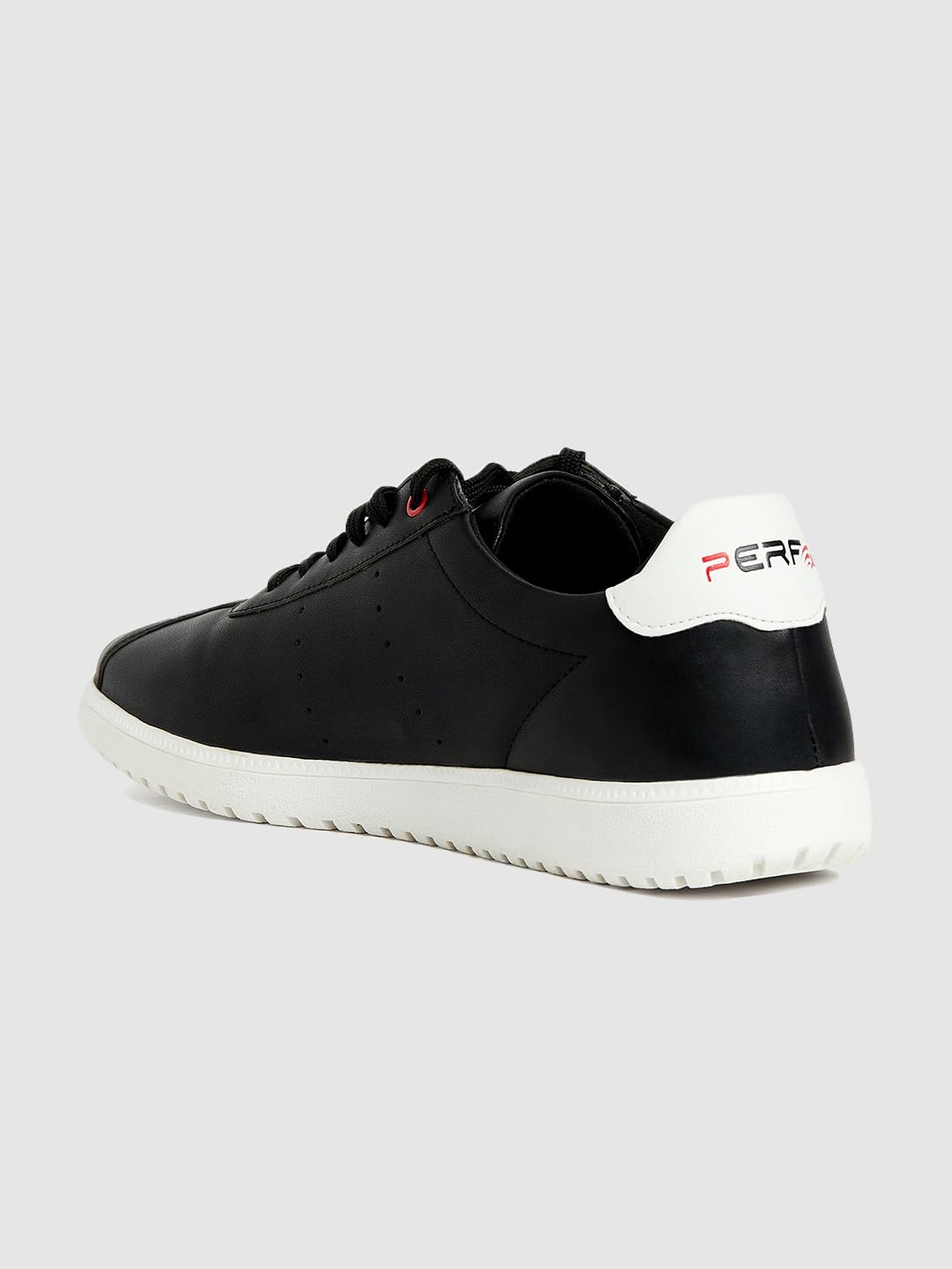 PERF Men's White Sneakers - Stylish & Trendy Casual Shoes, PU Upper, TPR Sole, Super Comfortable, Lightweight Fashion Sneakers