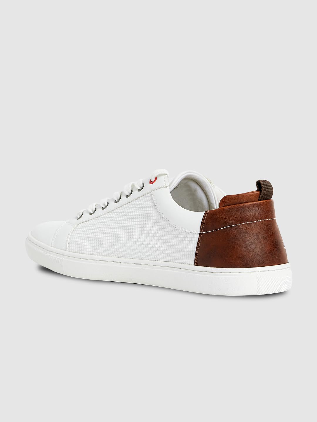 PERF Men’s Sneaker – Stylish PU Upper, Court Rubber Sole, Super Comfortable, Cushioned Insole, Trendy Casual Shoes for Men White-Brown
