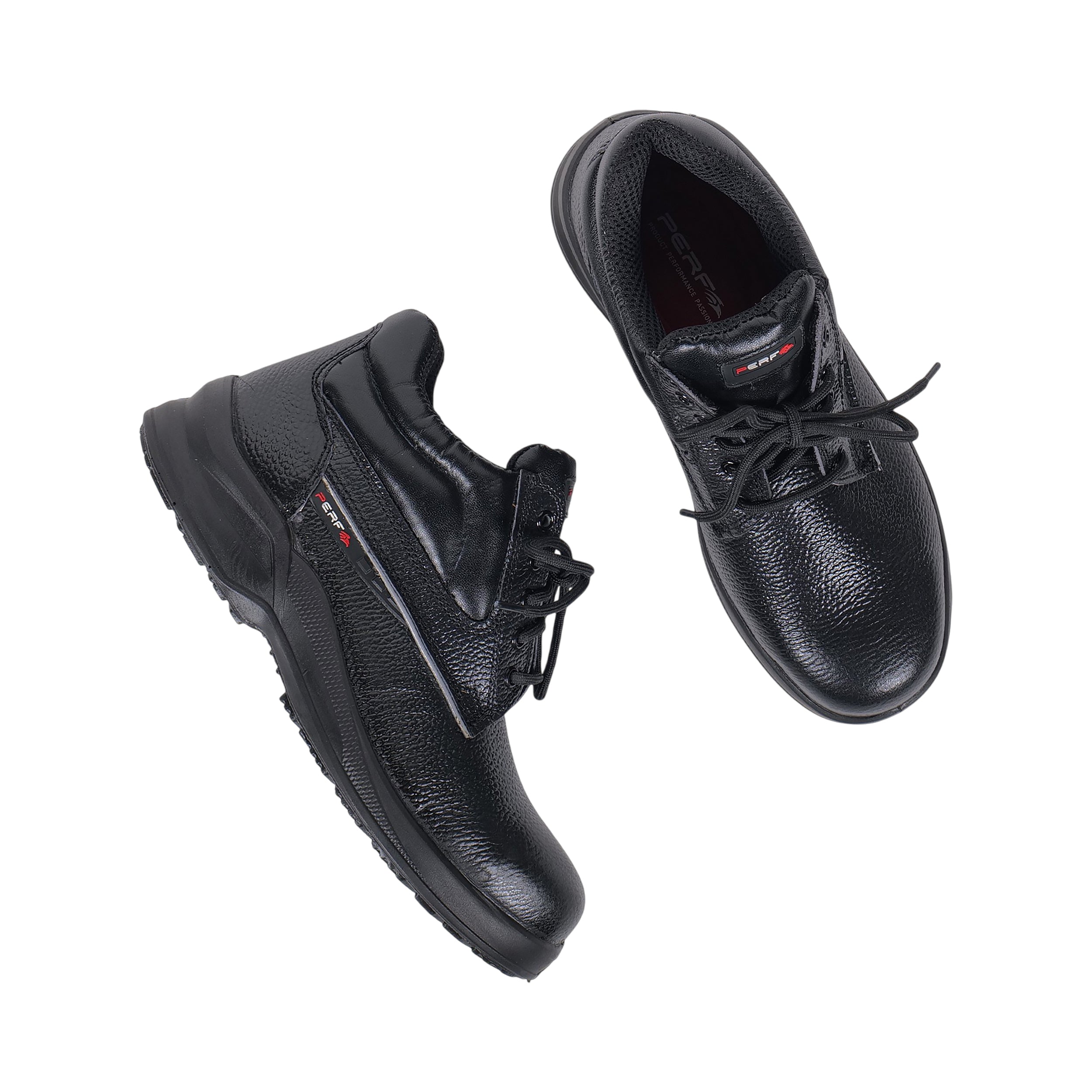 PERF Turbo-X High Ankle Safety Shoes for Men | Steel Toe Cap | Anti-Puncture | Breathable Leather | Oil Resistant | Lightweight Industrial High Ankle Work Shoes