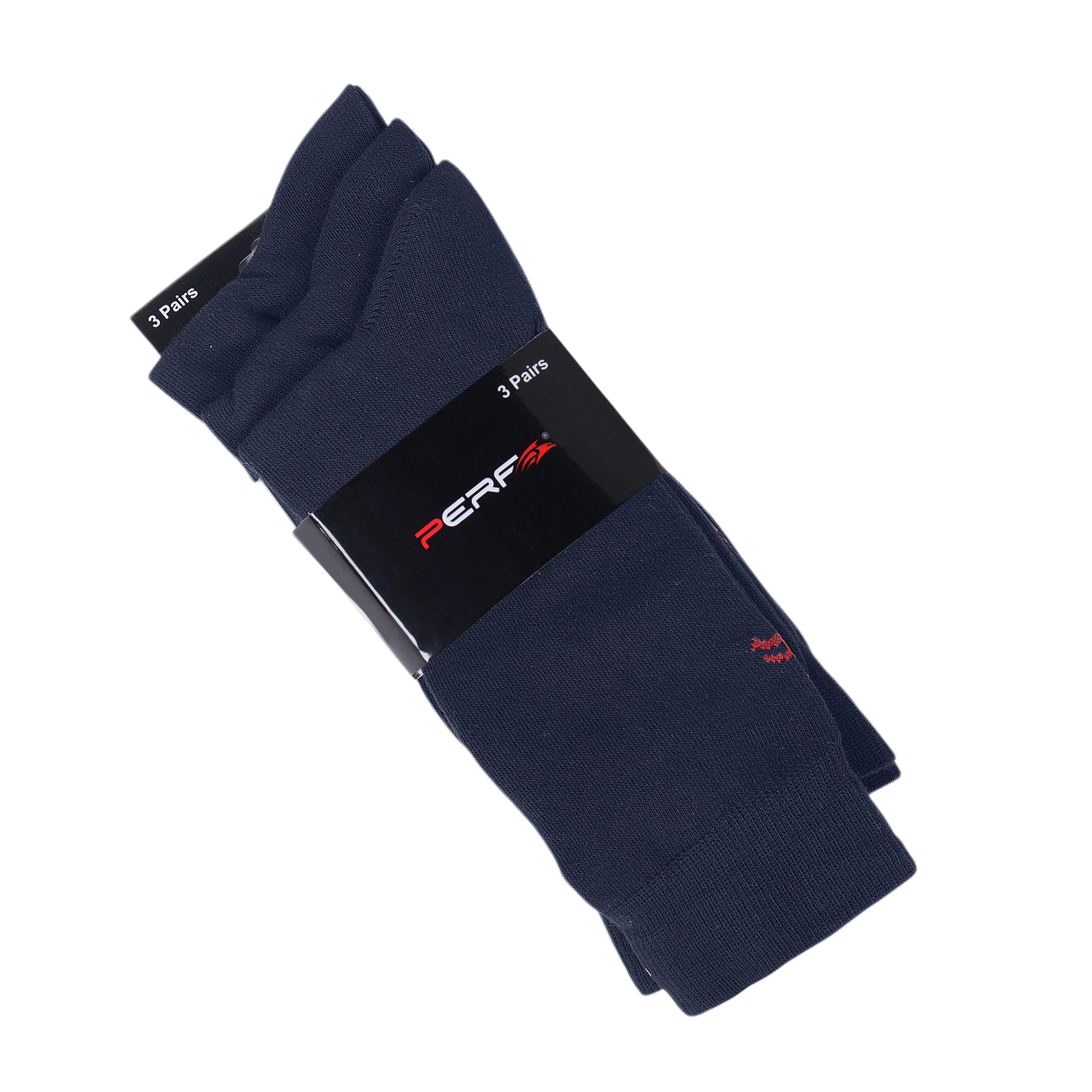 PERF Full-Length Socks | Breathable Fabric | Stretch Comfort | Reinforced Welt | Long-Lasting Wear | Ideal for Work & Daily Use (Pack of 3)
