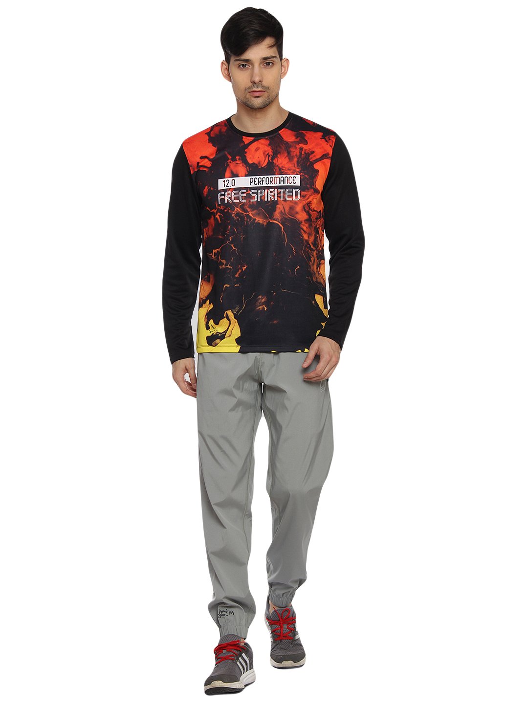 PERF Polyester Sublimation Grunge Print Long Sleeve Tshirt for Men