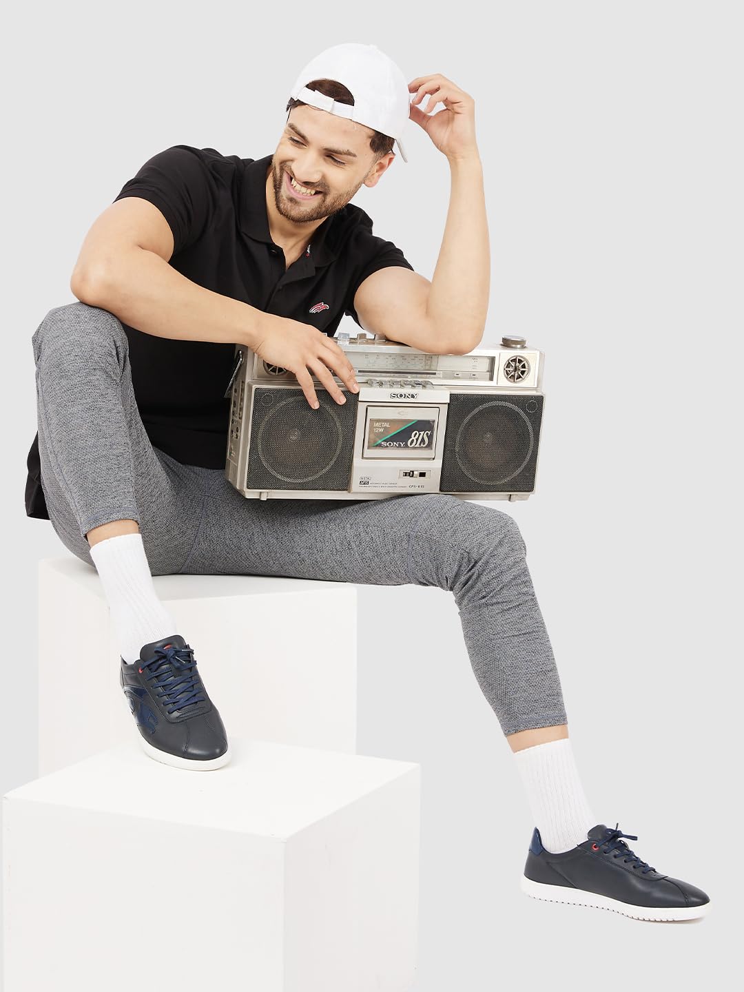 PERF Men’s Black Sneakers - Stylish & Trendy Casual Shoes, PU Upper, TPR Sole, Super Comfortable Cushion Insole, Lightweight Walking Shoes