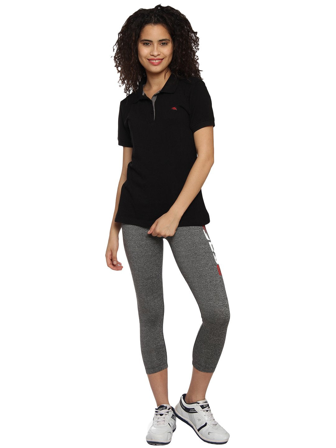 PERF Lycra Transfer Cationic Capri Leggings for Women