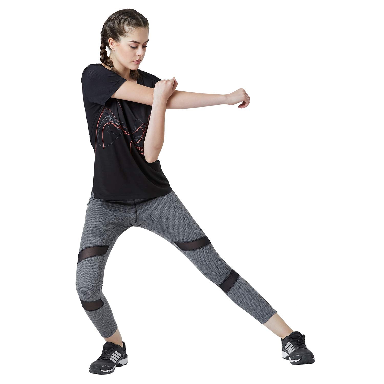 PERF Slim Fit Ankle Length Gym Tights for Women (PWLFW1801)