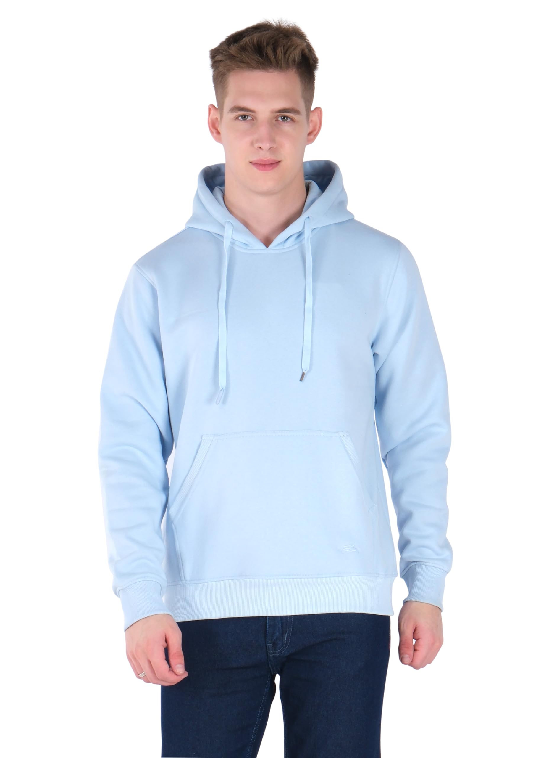 PERF Men's Fleece Hoodie with Zipper, Poly-Cotton Blend, 340 GSM, 3 Thread Fleece with Side Pockets