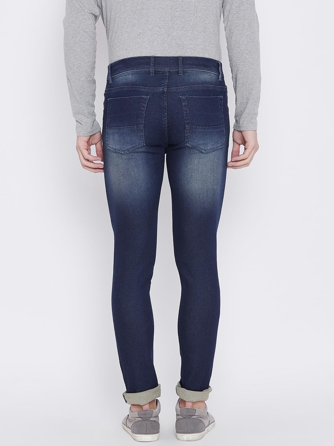 PERF Men's Slim Fit Dark Blue Denim Jeans with Tinting – Stretchable Lycra Material, Stylish and Comfortable Everyday Wear