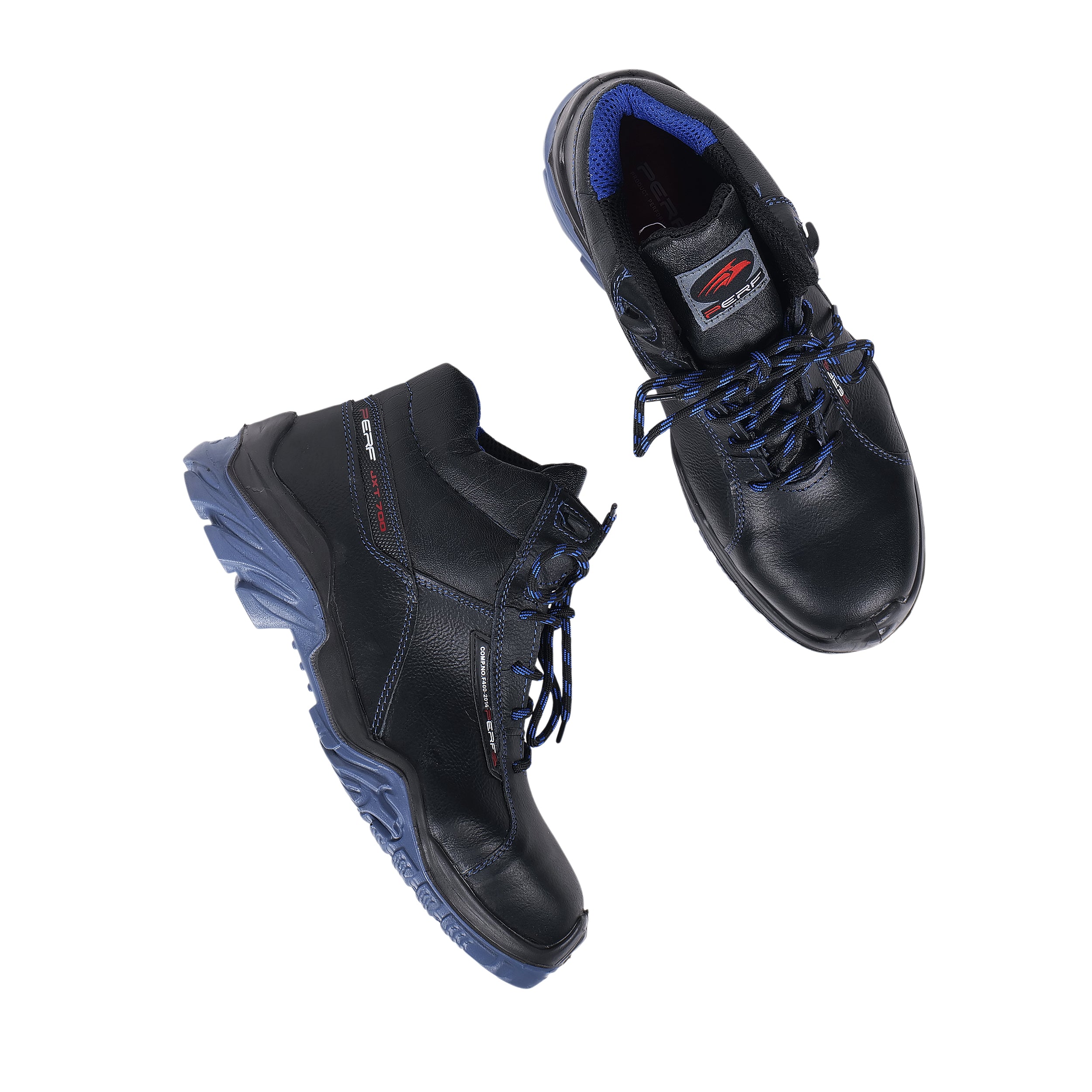 PERF Tornado High Ankle Safety Shoes for Men | Fiber Glass Toe Cap | Anti-Puncture | Water Repellent Leather | Electrical Resistant | Industrial High Ankle Work Shoes
