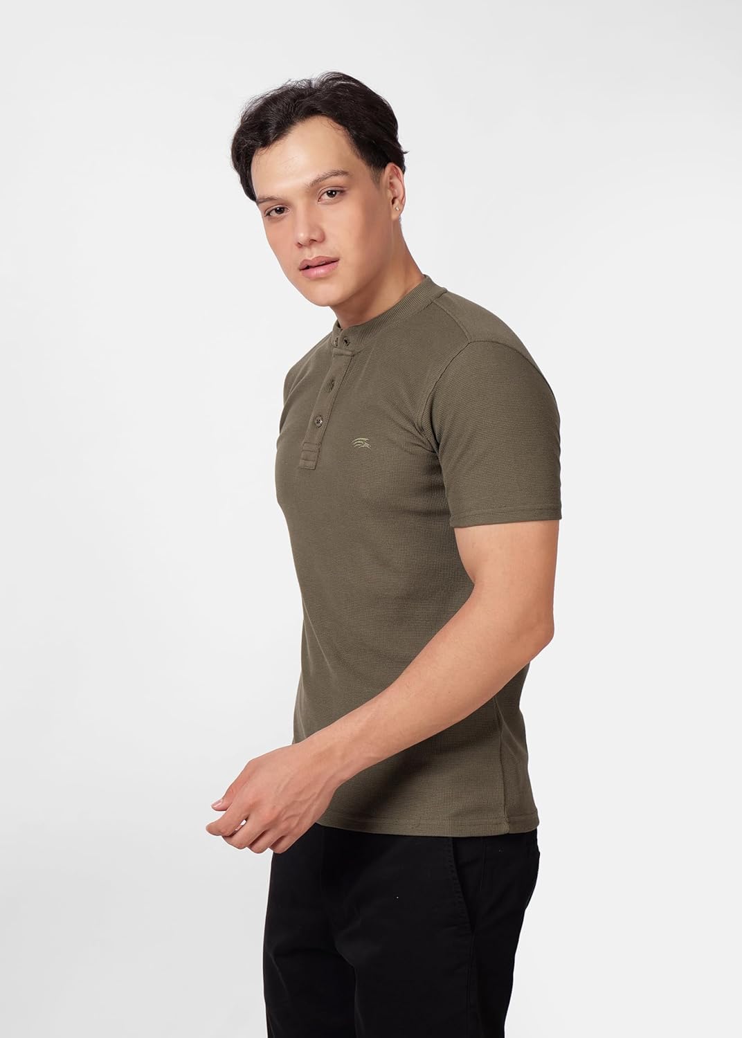 PERF Men's Henley Neck T-Shirt | Cotton Blend Casual Slim Fit Shirt | Half Sleeve Stylish Everyday Tee