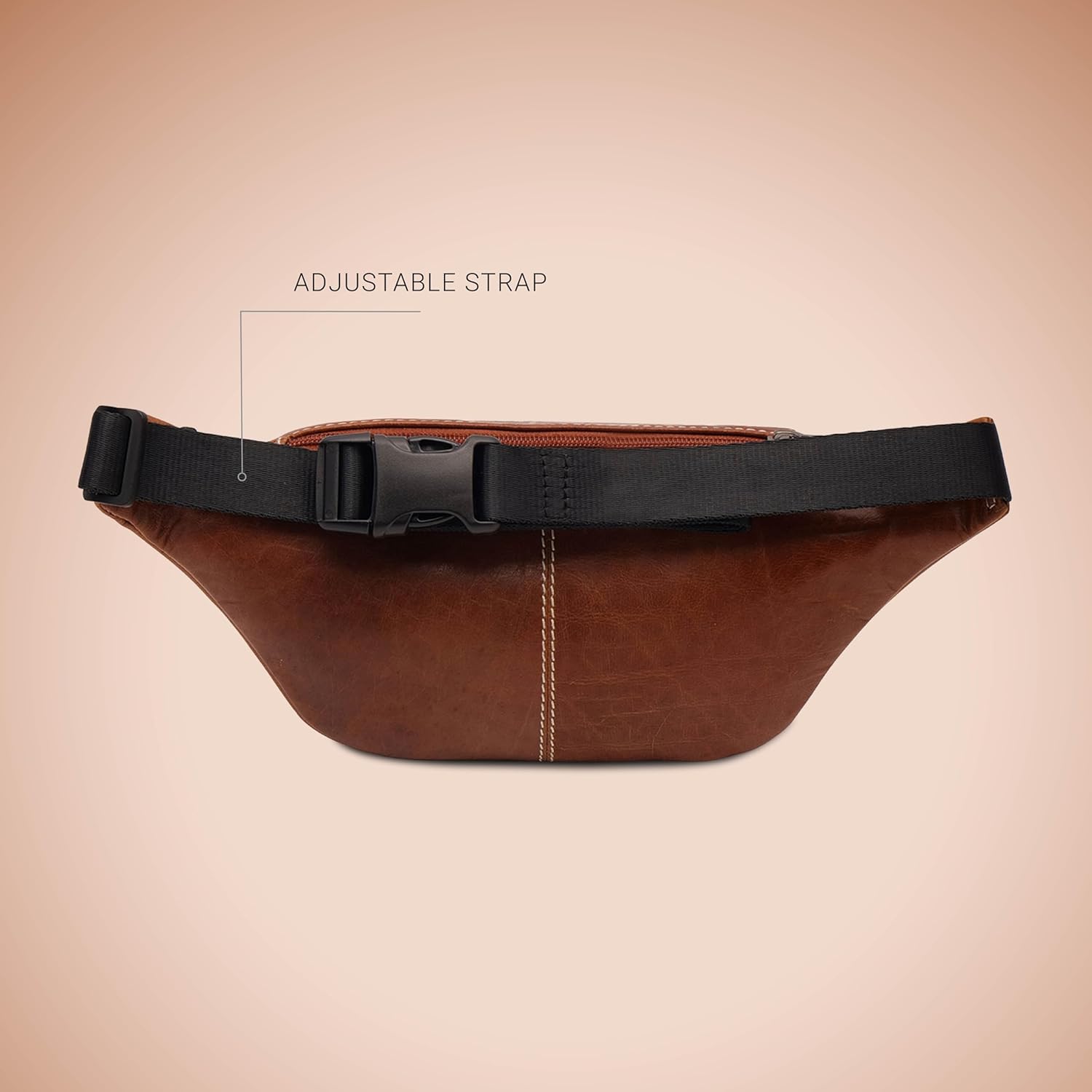 Adjustable Waist Bag for Men & Women | Genuine Leather Crossbody Shoulder Bag | Travel, Office, Everyday Use