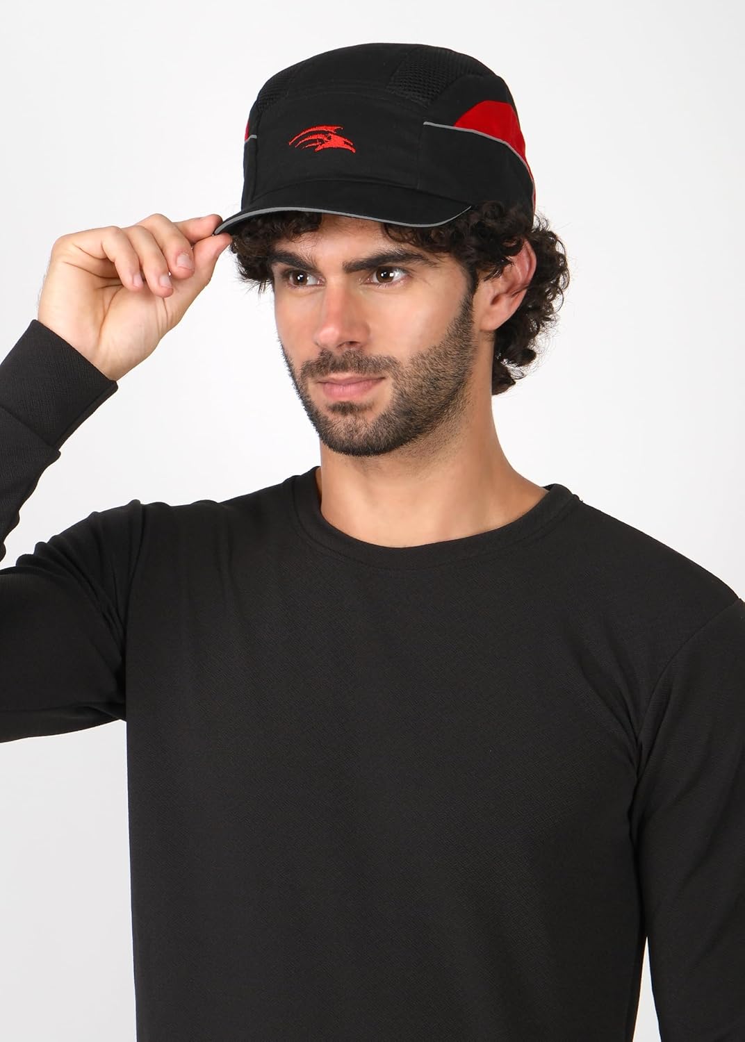 PERF Unisex Safety Bump Cap Short Peak Black Red | CE Certified