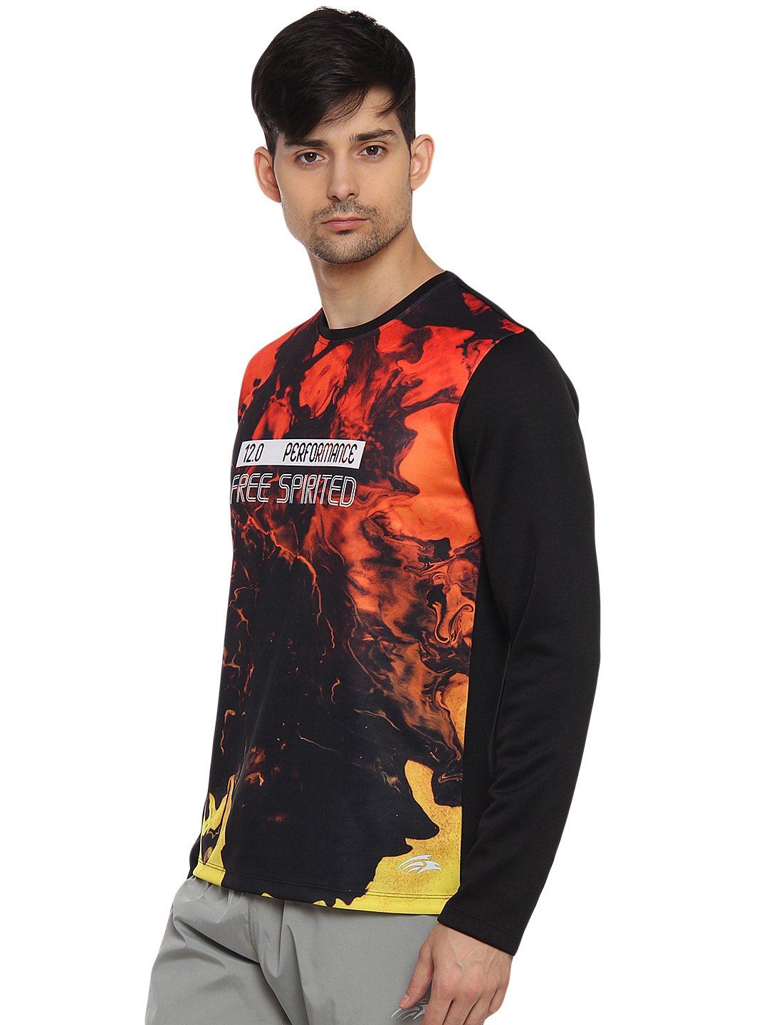 PERF Polyester Sublimation Grunge Print Long Sleeve Tshirt for Men