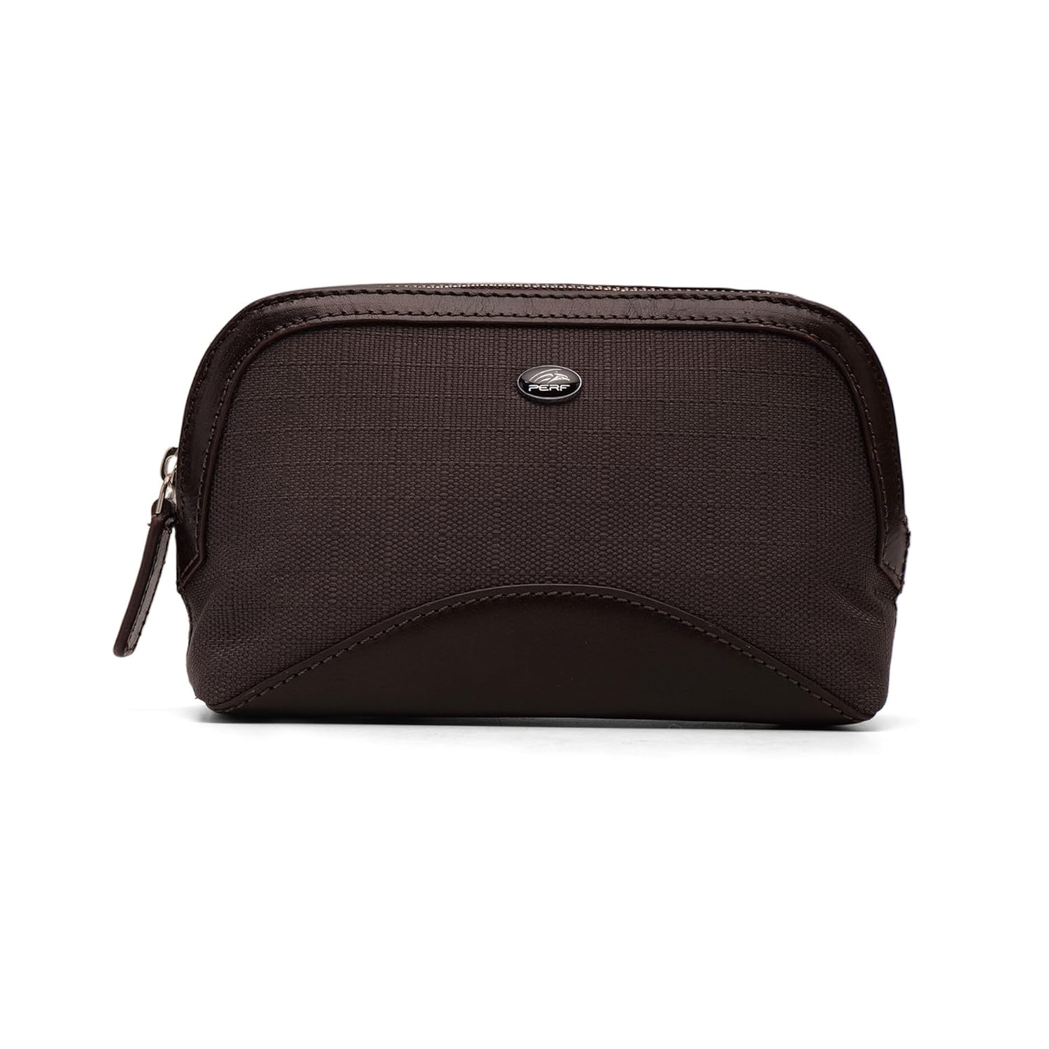 PERF Multi-Purpose Travel Pouch – Coated Nylon & Genuine Leather | Small Vanity Pouch, Travel Organizer, Charger & Gadget Case