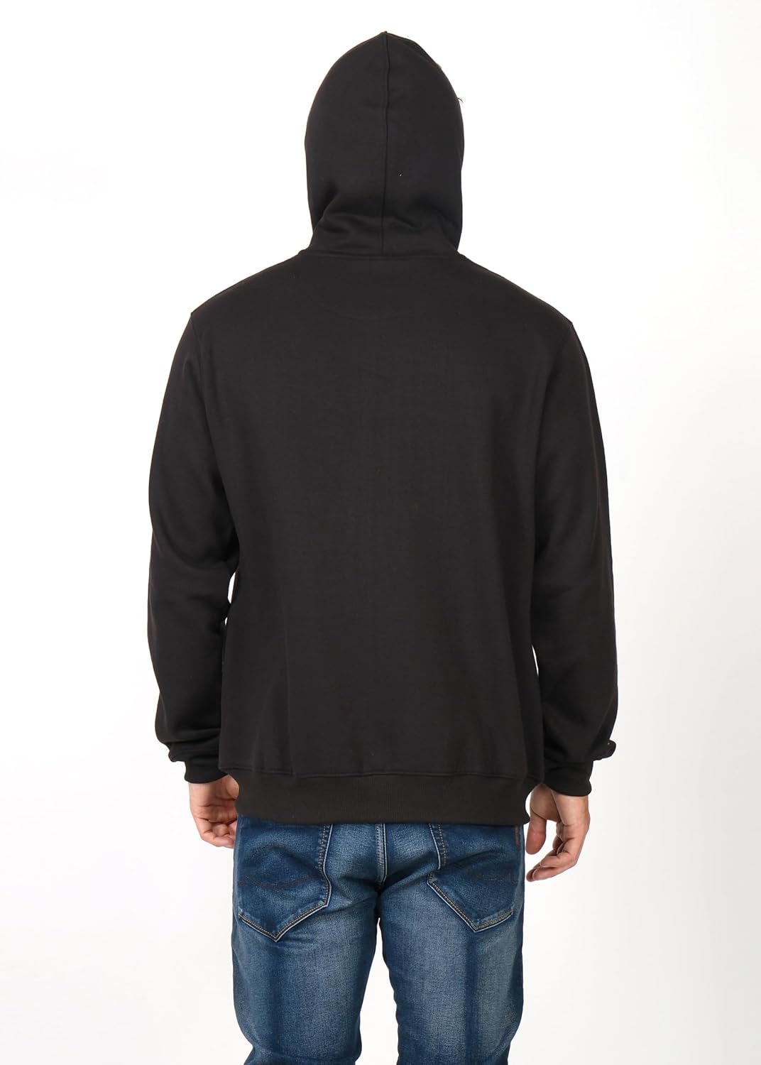 PERF Men's Fleece Hoodie with Zipper, Poly-Cotton Blend, 340 GSM, 3 Thread Fleece with Side Pockets