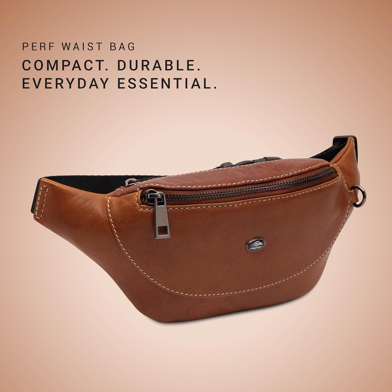 Adjustable Waist Bag for Men & Women | Genuine Leather Crossbody Shoulder Bag | Travel, Office, Everyday Use
