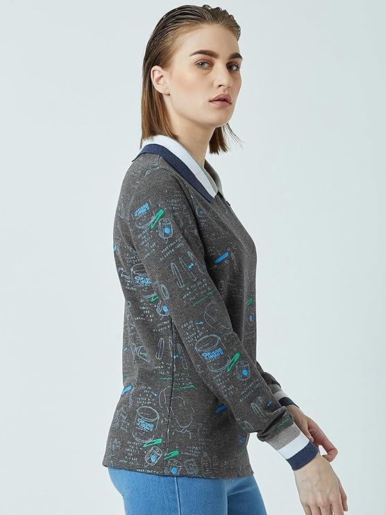 PERF Women's Polo T-Shirt, Full Sleeve, Collar Neck, Regular Fit, Casual wear Comfortable, Women's Top