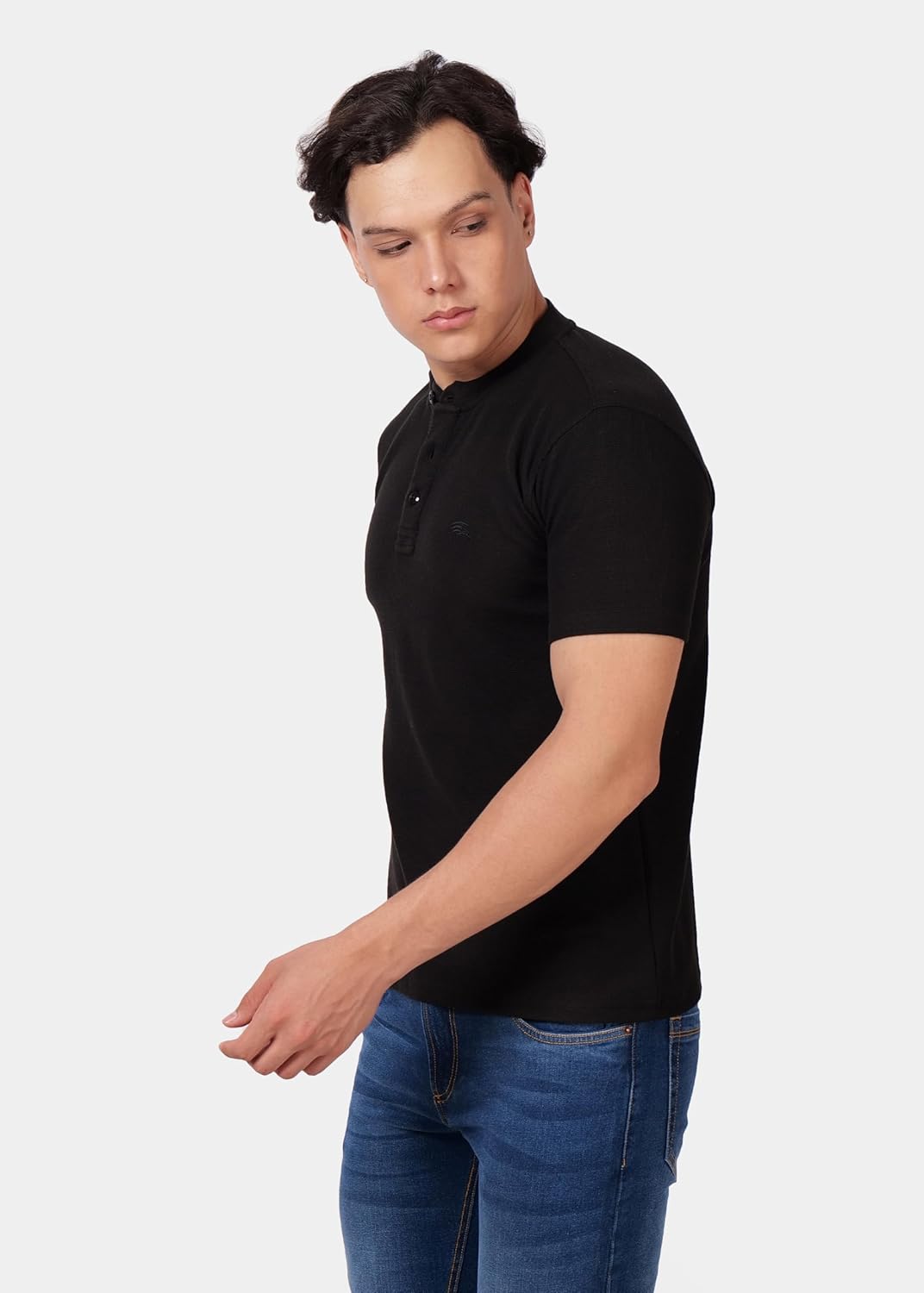 PERF Men's Henley Neck T-Shirt | Cotton Blend Casual Slim Fit Shirt | Half Sleeve Stylish Everyday Tee