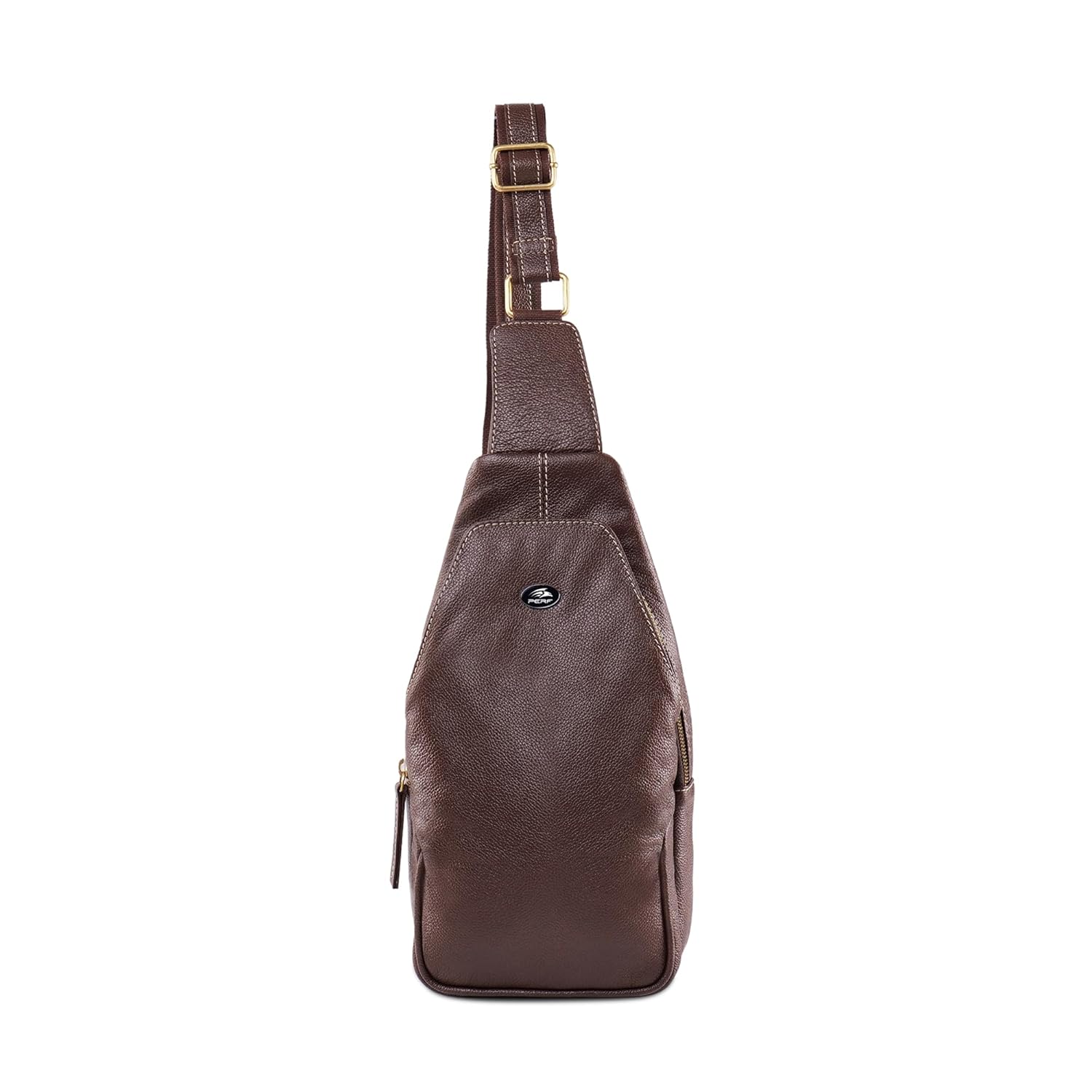 PERF Genuine Leather Adjustable Sling Bag | Unisex Crossbody Travel & Office Messenger Bag | Slim & Spacious Side Bag for Men & Women