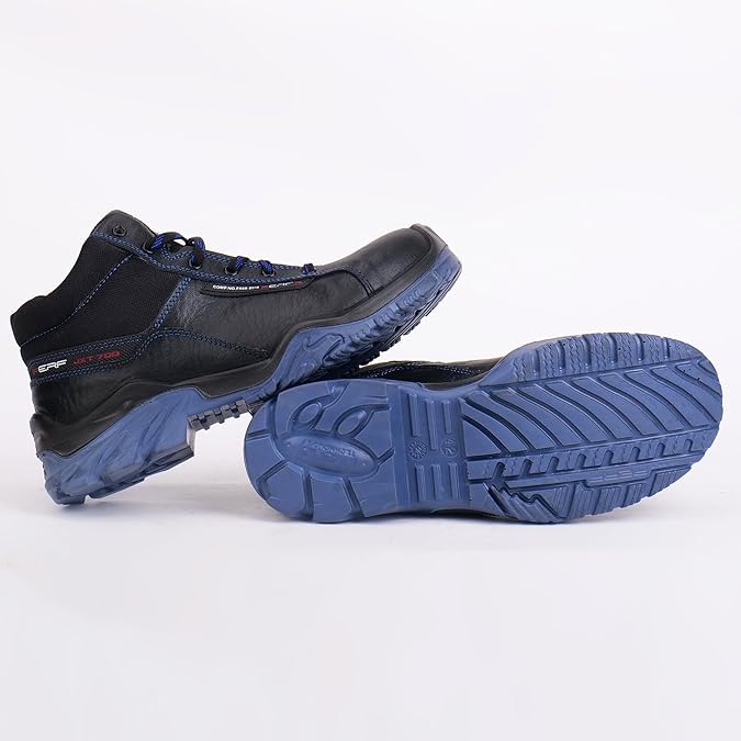 PERF Tornado G High Ankle Safety Shoes for Men | Fiber Glass Toe Cap | Anti-Puncture | Water Repellent Leather | Electrical Resistant | Industrial High Ankle Work Shoes