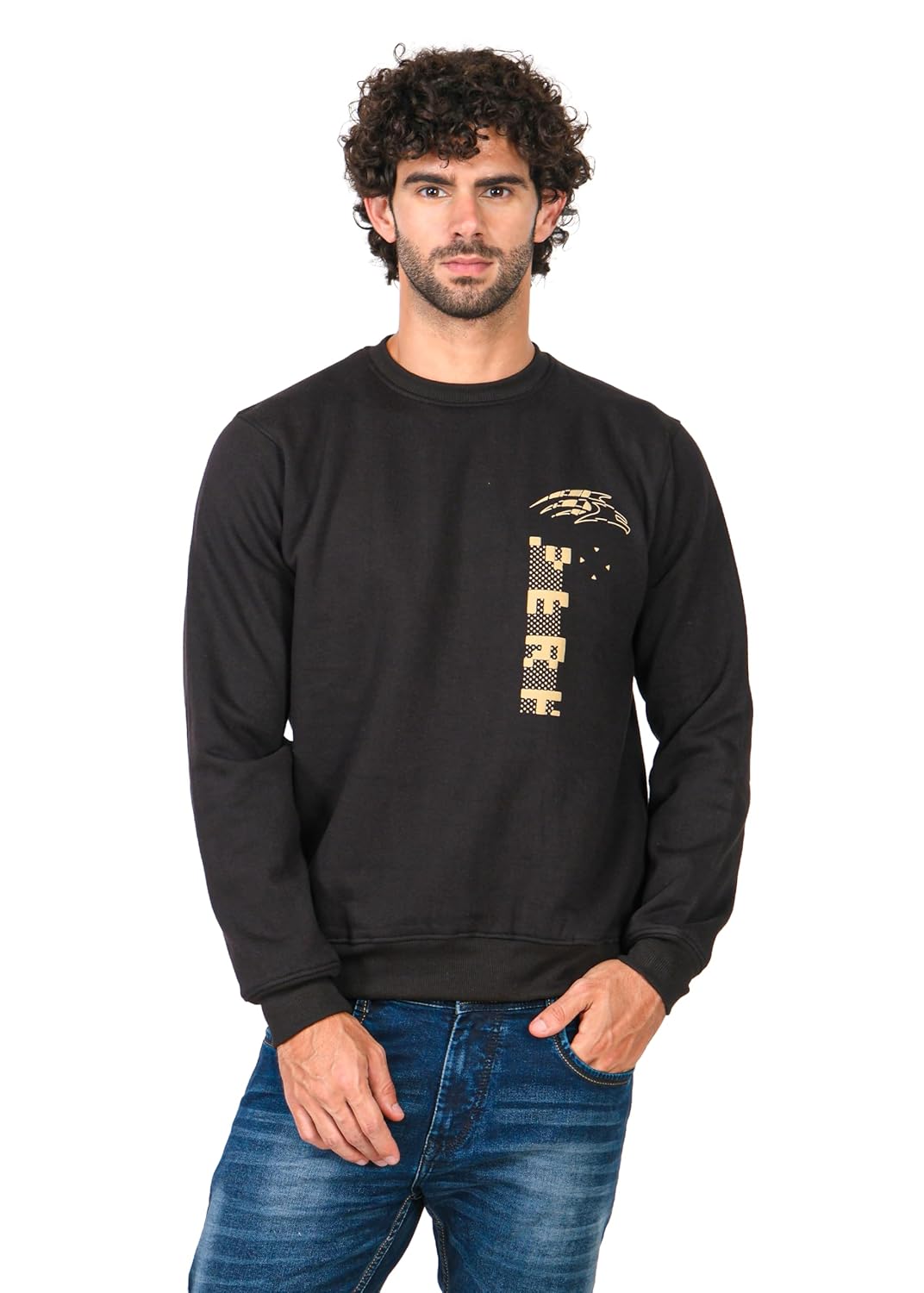 PERF Men's Fleece Sweatshirt - Poly Cotton Blend, Round Neck, 3-Thread Fleece, 340 GSM