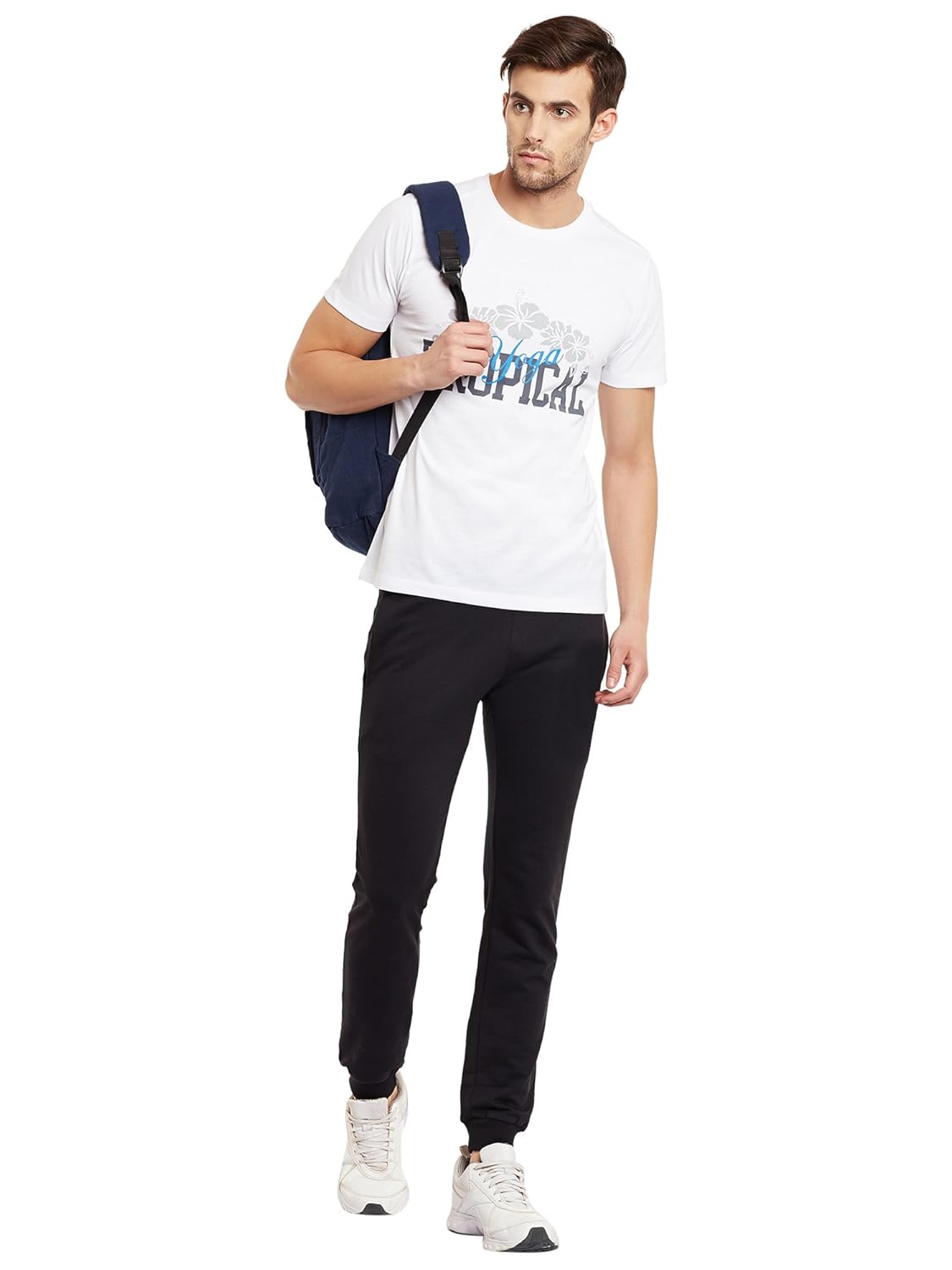 PERF Collegiate Cotton Regular Fit Yoga Tropical Tshirt for Men