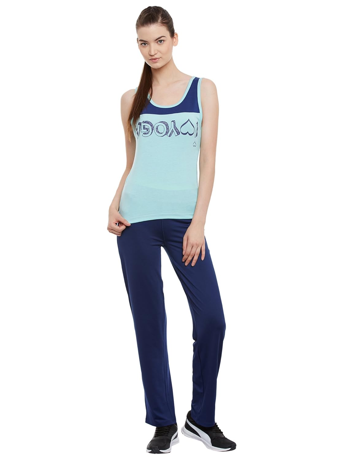 PERF Women Cotton Round Neck Smil Fit Yoga Tank top Gym Vests