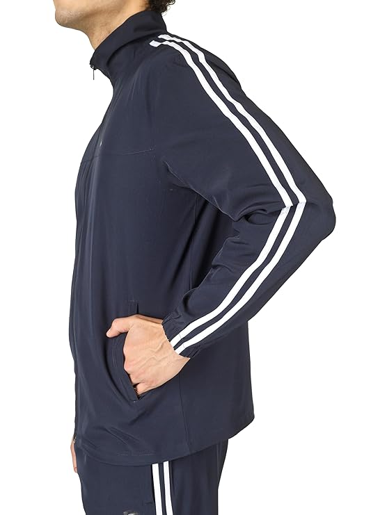 PERF Men’s Polyester Track Suit Set | Full Sleeve Zip-Up Jacket & Track Pants | Regular Fit | Side Stripe Design | Sports & Casual Wear