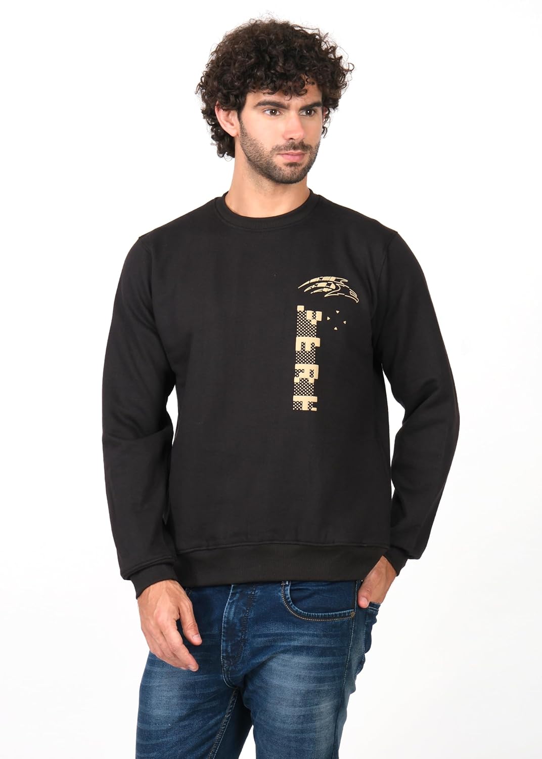 PERF Men's Fleece Sweatshirt - Poly Cotton Blend, Round Neck, 3-Thread Fleece, 340 GSM
