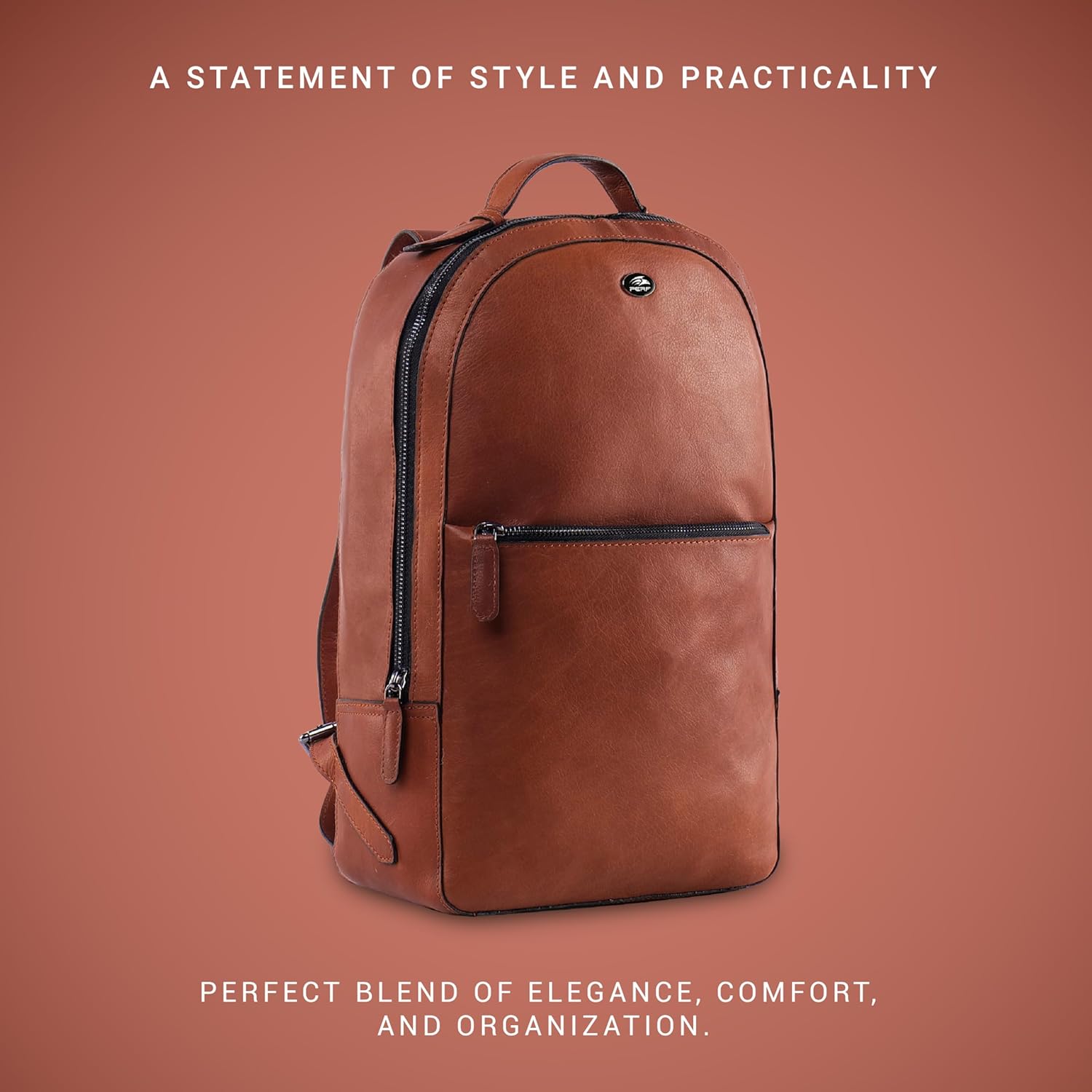 PERF Unisex Genuine Leather Backpack | Premium Slim & Stylish Laptop Bag for Men and Women | Travel, Office & Everyday U...