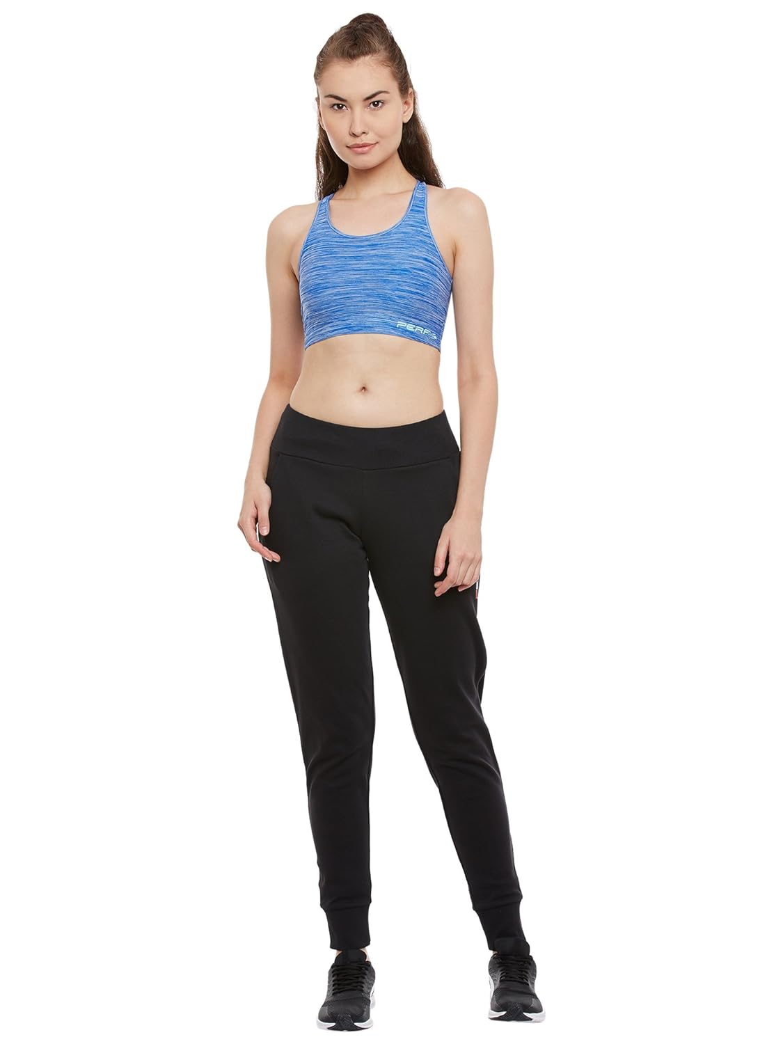 PERF Slim Fit Navy Lycra Sports Bra for Women (RKTNMBR064)