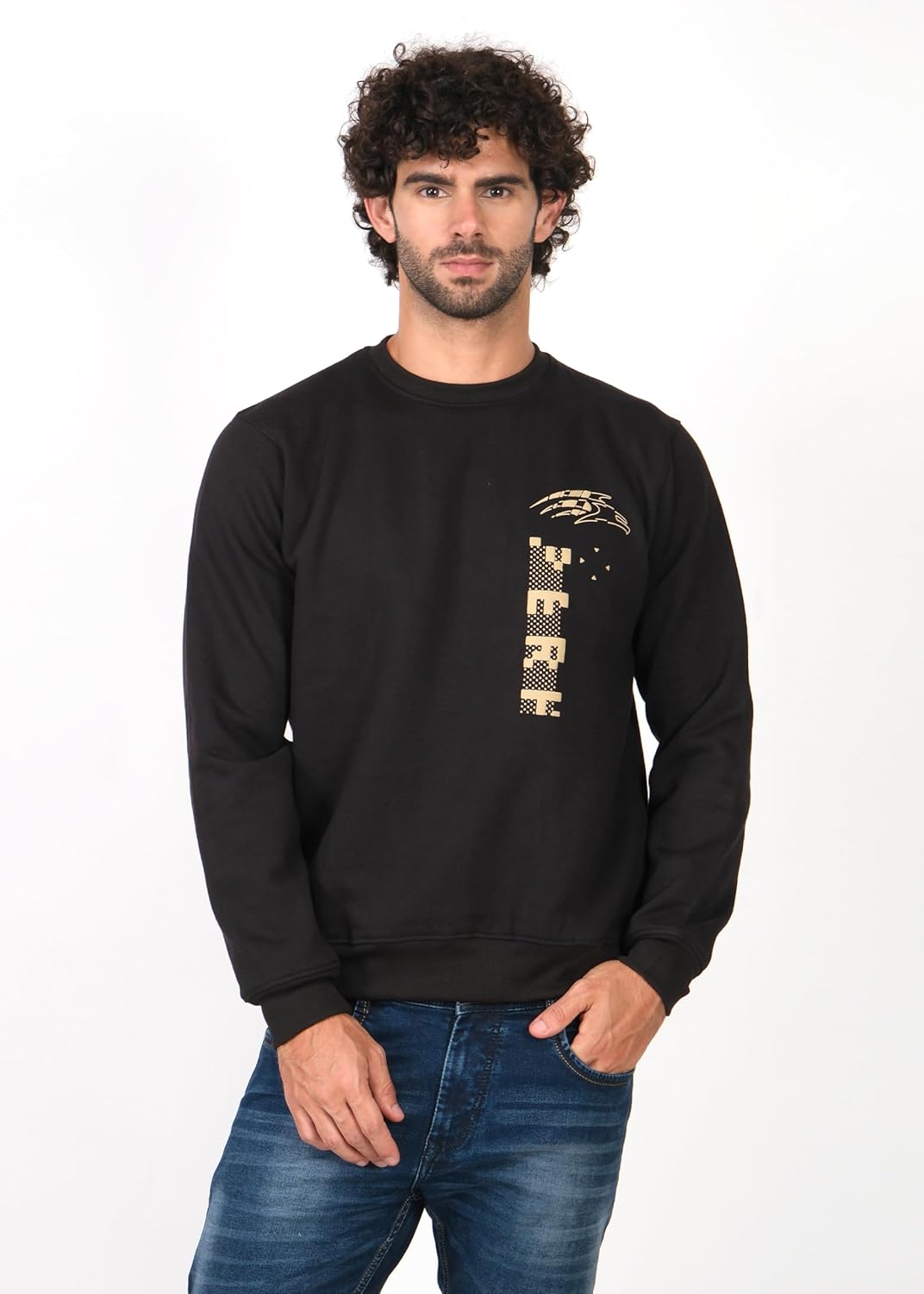 PERF Men's Fleece Sweatshirt - Poly Cotton Blend, Round Neck, 3-Thread Fleece, 340 GSM