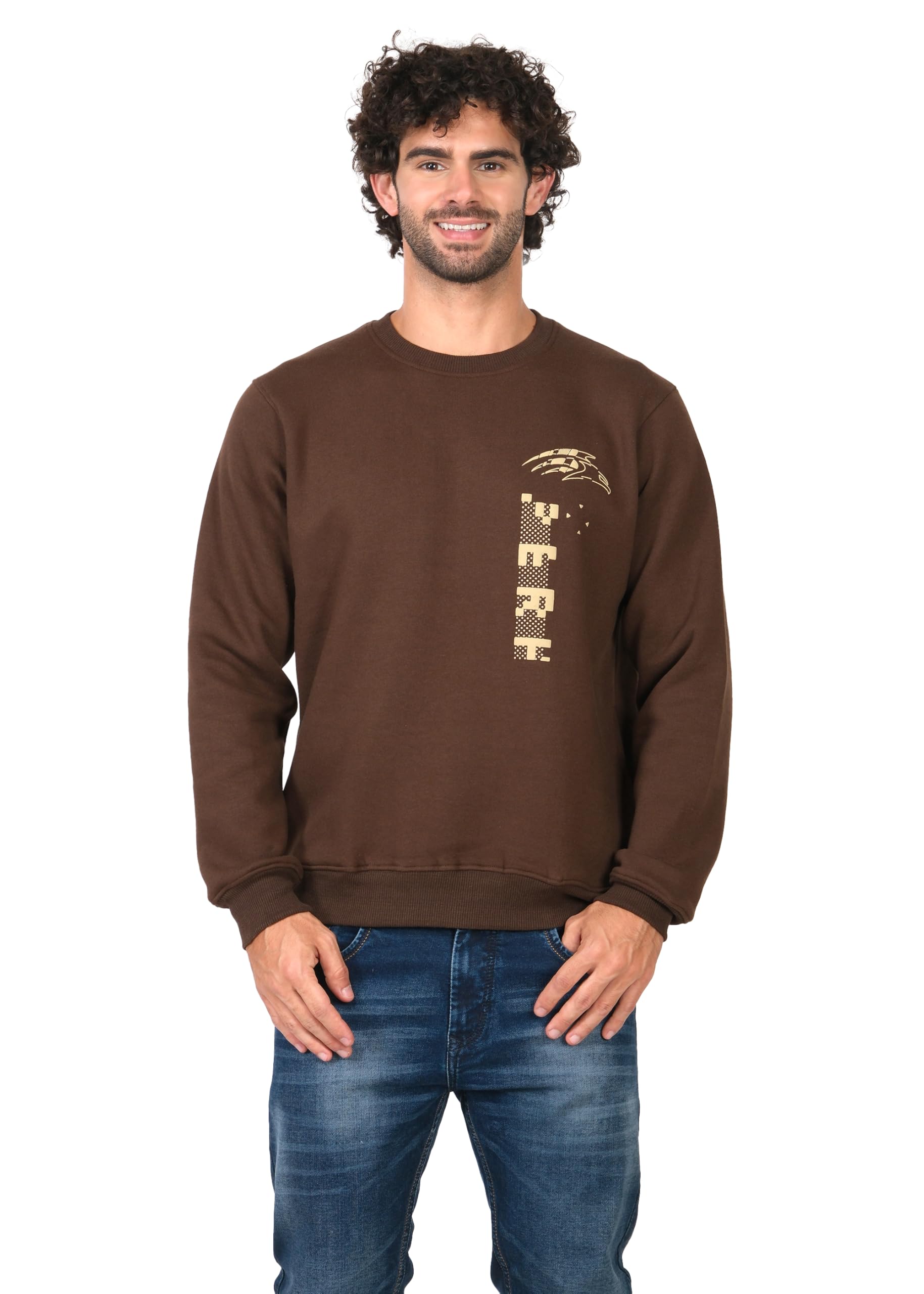 PERF Men's Fleece Sweatshirt - Poly Cotton Blend, Round Neck, 3-Thread Fleece, 340 GSM