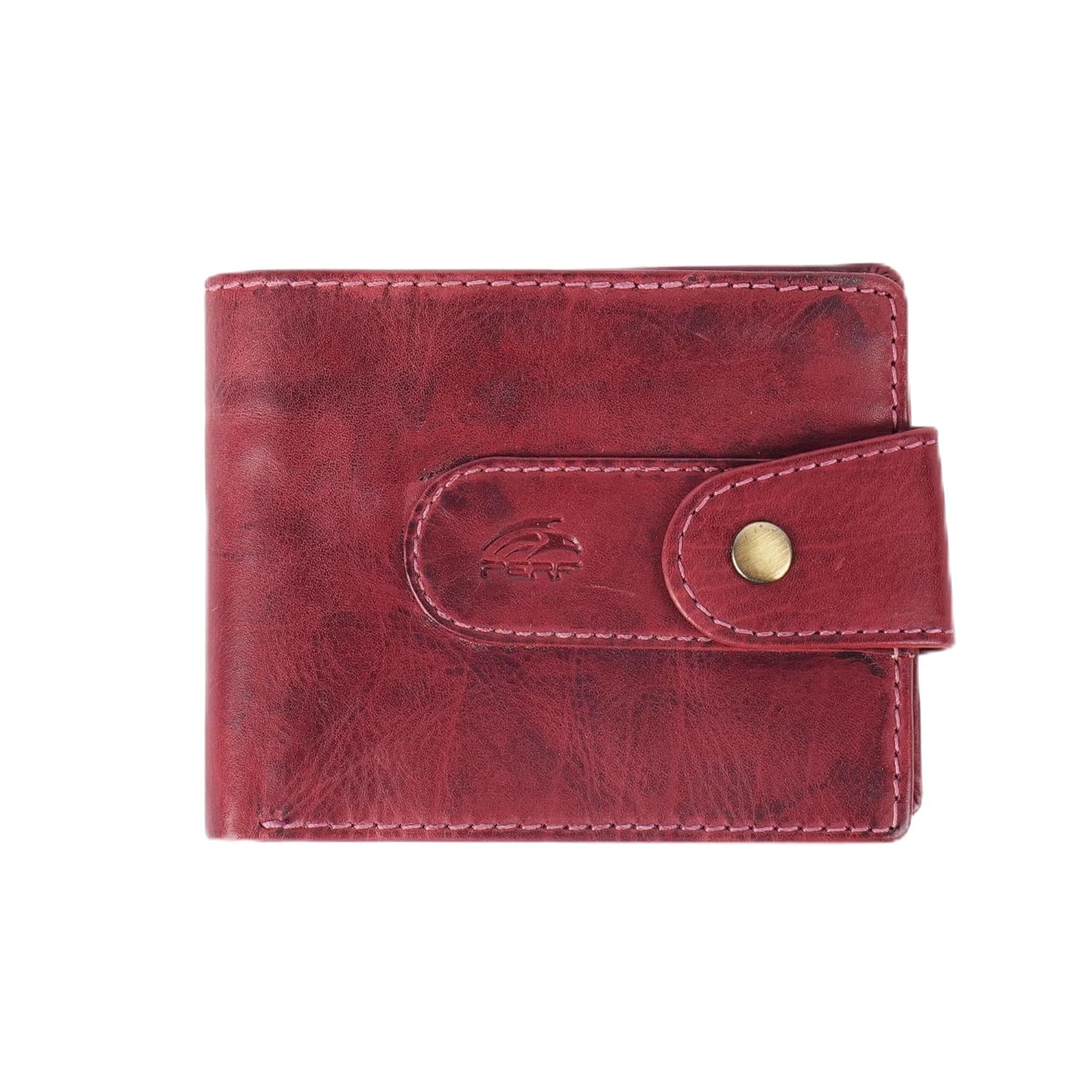 PERF Genuine Leather Men’s Wallet | Multi-Compartment with Secure Button Closure | Premium Feel & Trendy Royal Design
