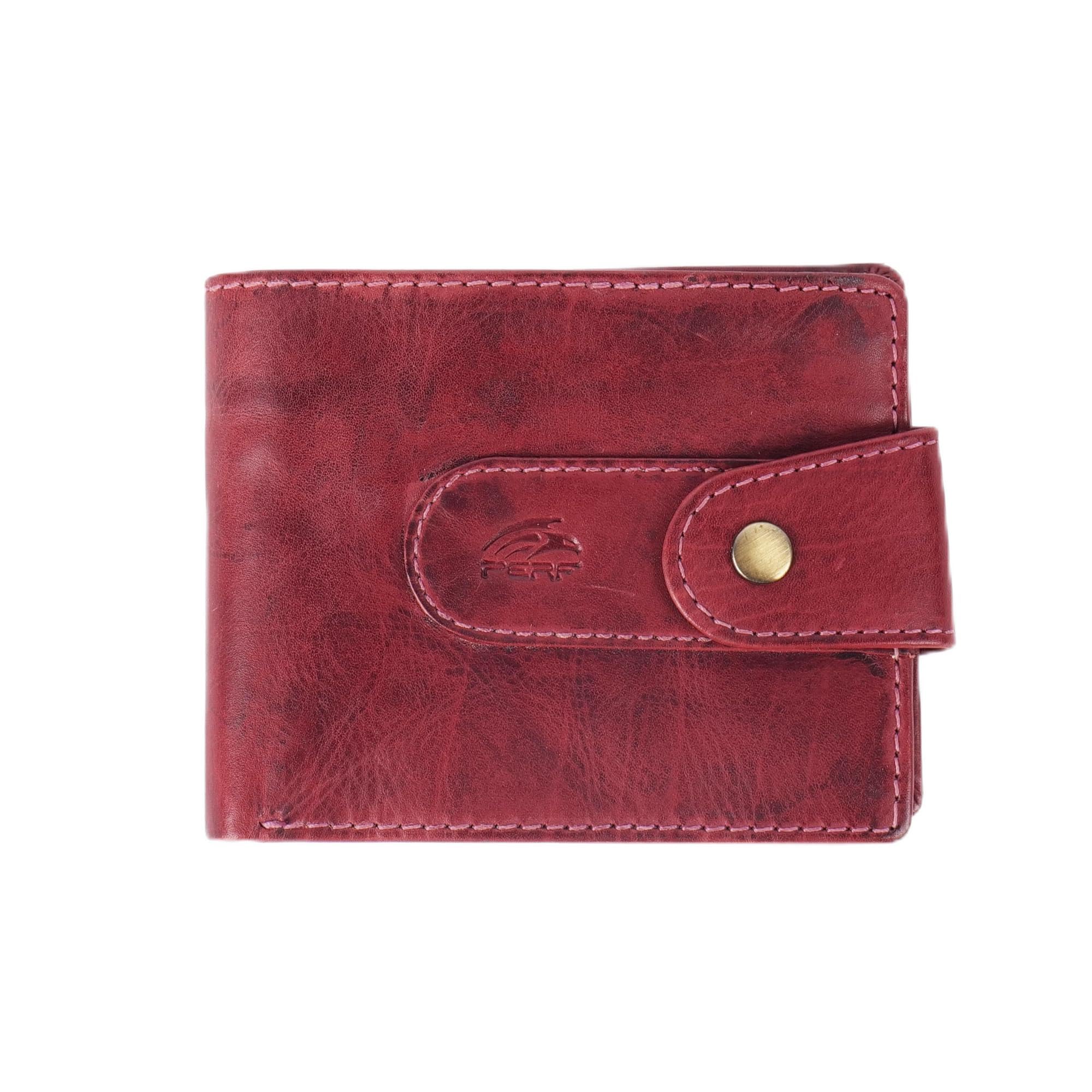 PERF Genuine Leather Men’s Wallet | Multi-Compartment with Secure Button Closure | Premium Feel & Trendy Royal Design