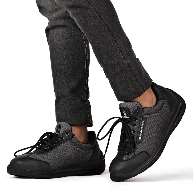 PERF Oxygen M Sports Safety Shoes for Men | Steel Toe 200J | Lightweight Mesh | Anti-Puncture | Oil Resistant | Anti-Slip | Breathable Industrial Work Shoes