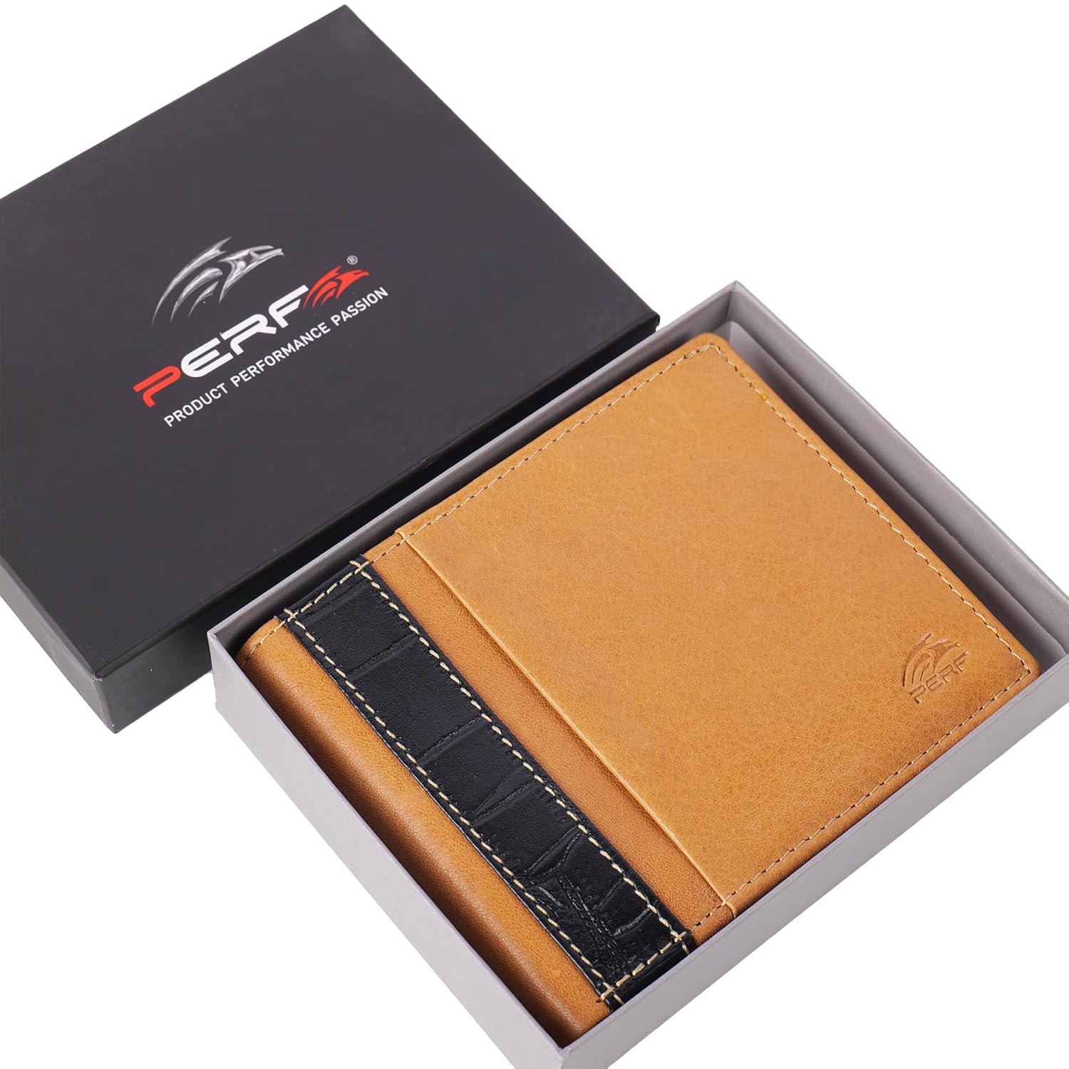 PERF Genuine Leather Wallet for Men | Multi-Compartment | Premium Leather Feel | Trendy Royal Aesthetic with Modern Design