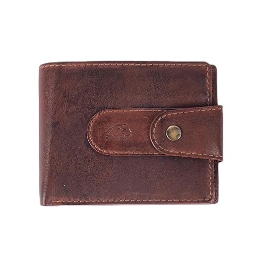 PERF Genuine Leather Men’s Wallet | Multi-Compartment with Secure Button Closure | Premium Feel & Trendy Royal Design