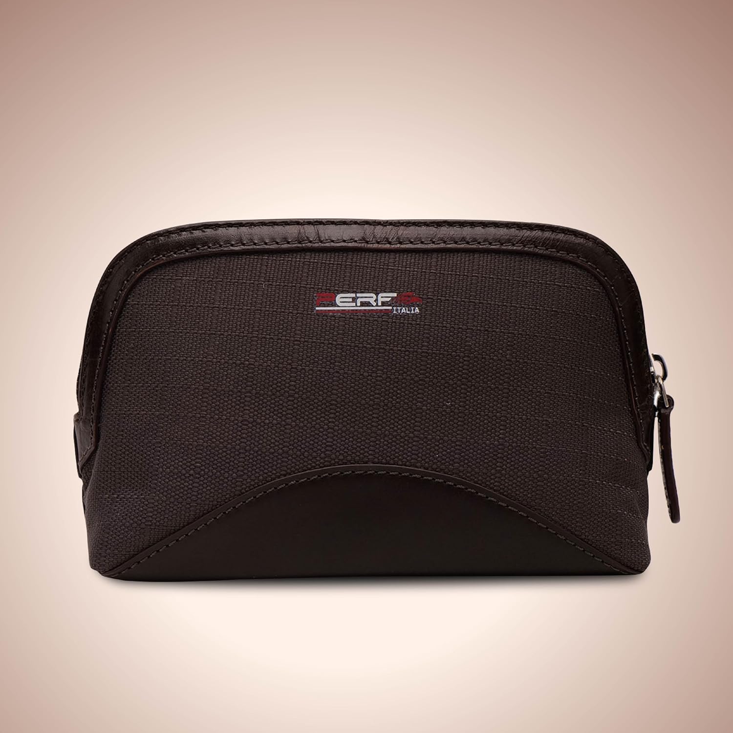 PERF Multi-Purpose Travel Pouch – Coated Nylon & Genuine Leather | Small Vanity Pouch, Travel Organizer, Charger & Gadget Case