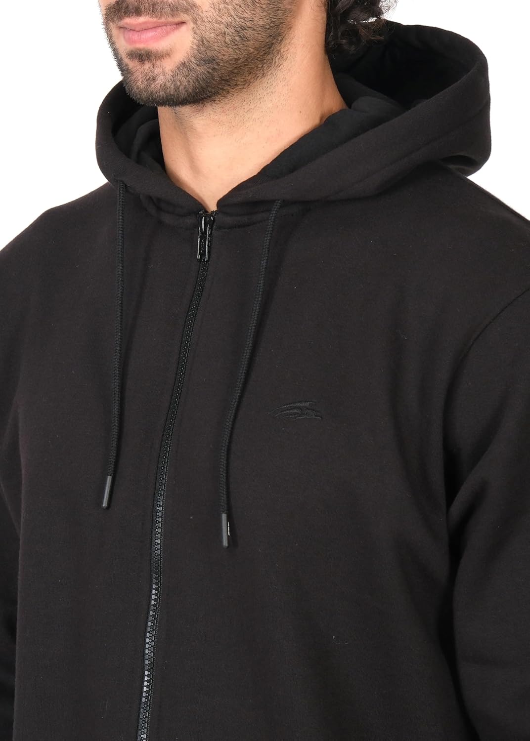 PERF Men's Fleece Hoodie with Zipper, Poly-Cotton Blend, 340 GSM, 3 Thread Fleece with Side Pockets