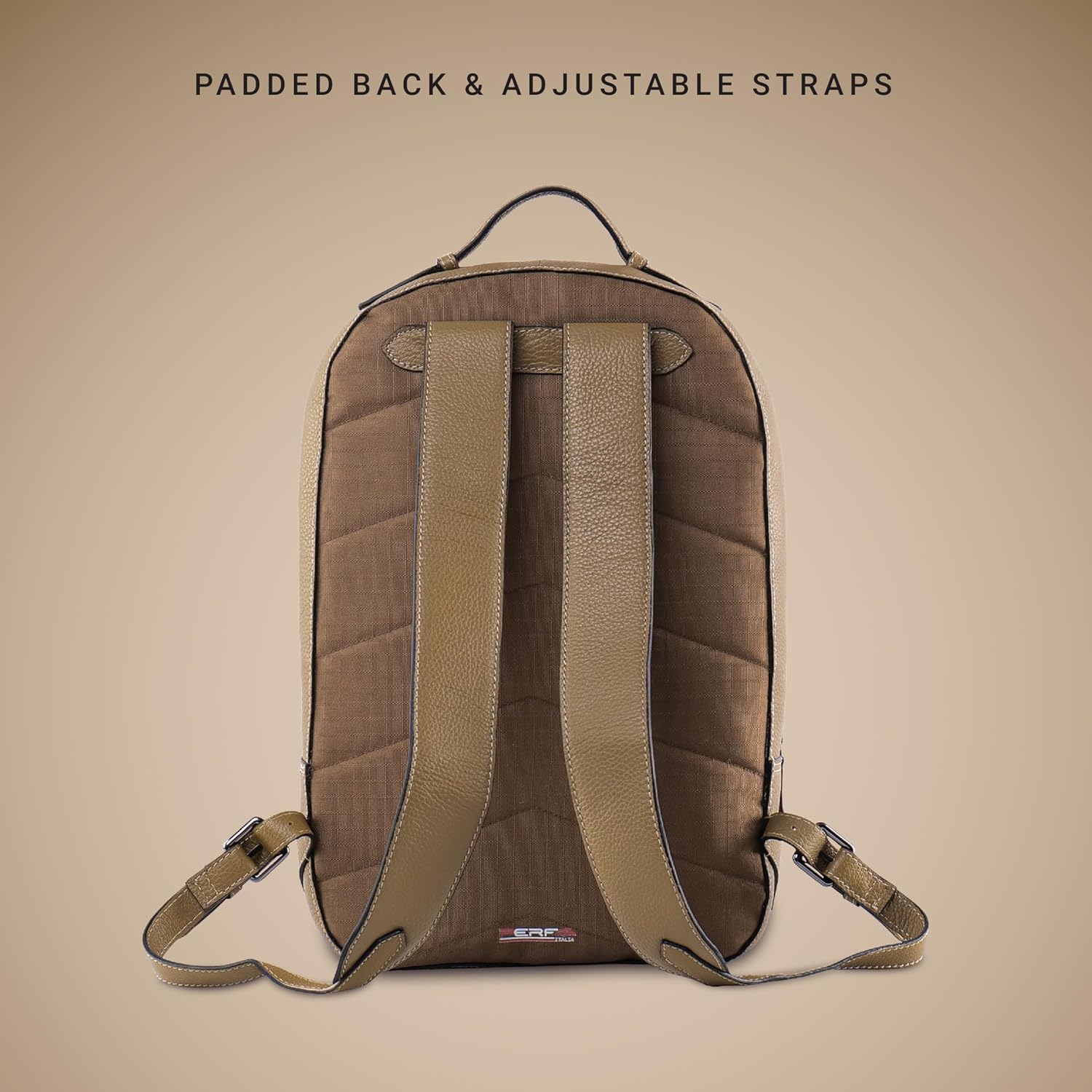 PERF Unisex Genuine Leather Backpack | Premium Slim & Stylish Laptop Bag for Men and Women | Travel, Office & Everyday Use | Padded back with Shoulder Straps & Secure Compartment