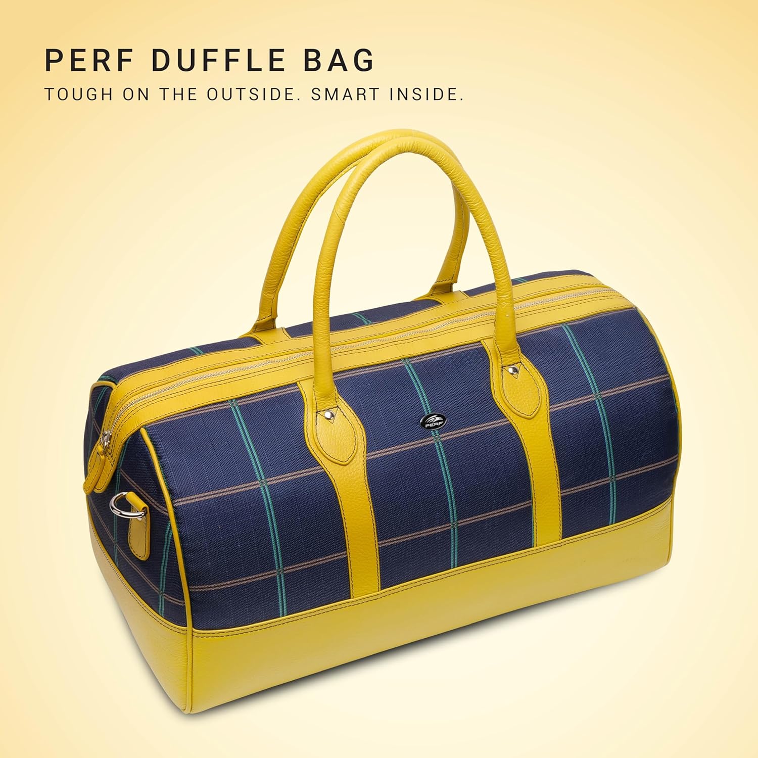PERF Unisex Duffle Bag | Multipurpose with Genuine Leather | Travel, Gym & Weekend Bag