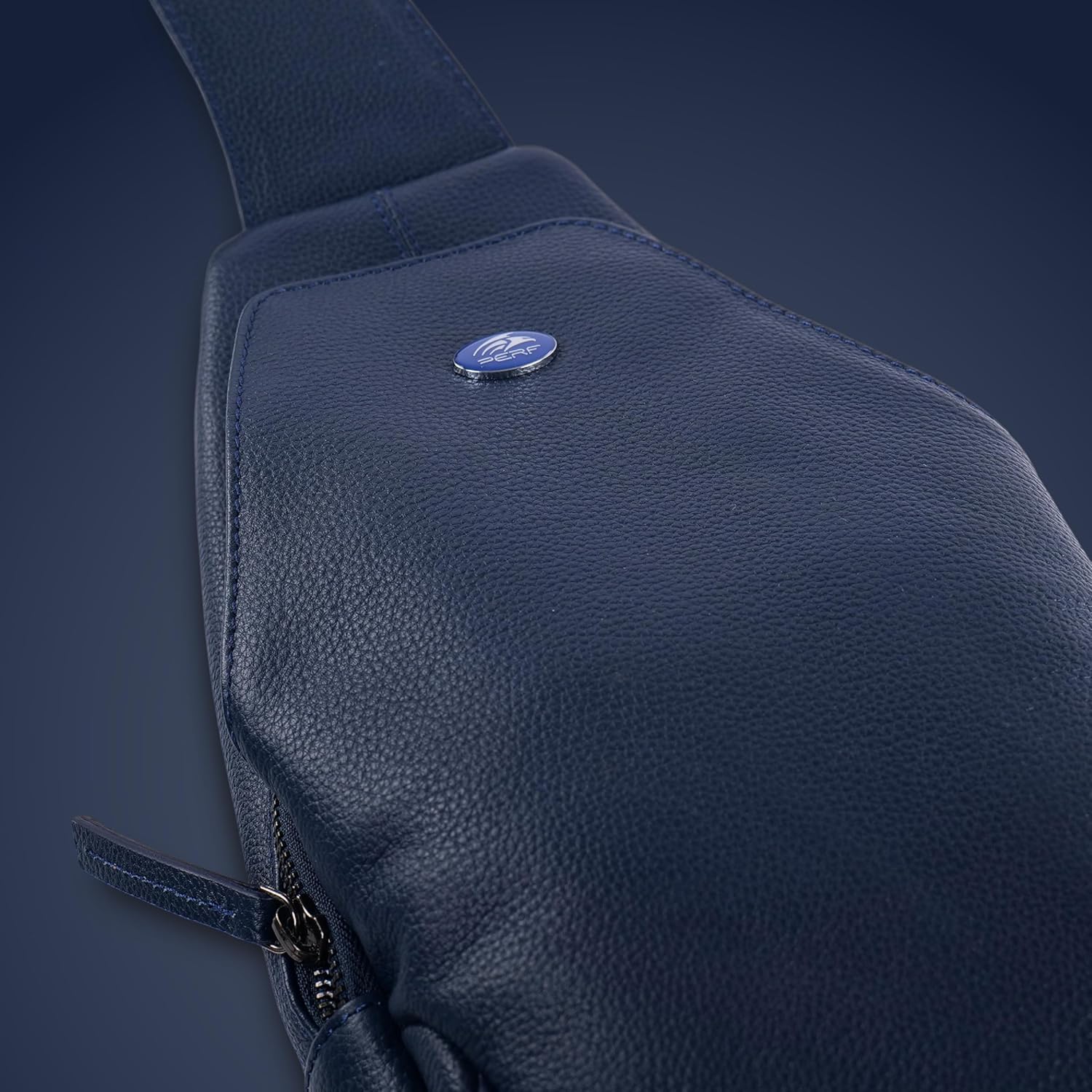 PERF Genuine Leather Adjustable Sling Bag | Unisex Crossbody Travel & Office Messenger Bag | Slim & Spacious Side Bag for Men & Women