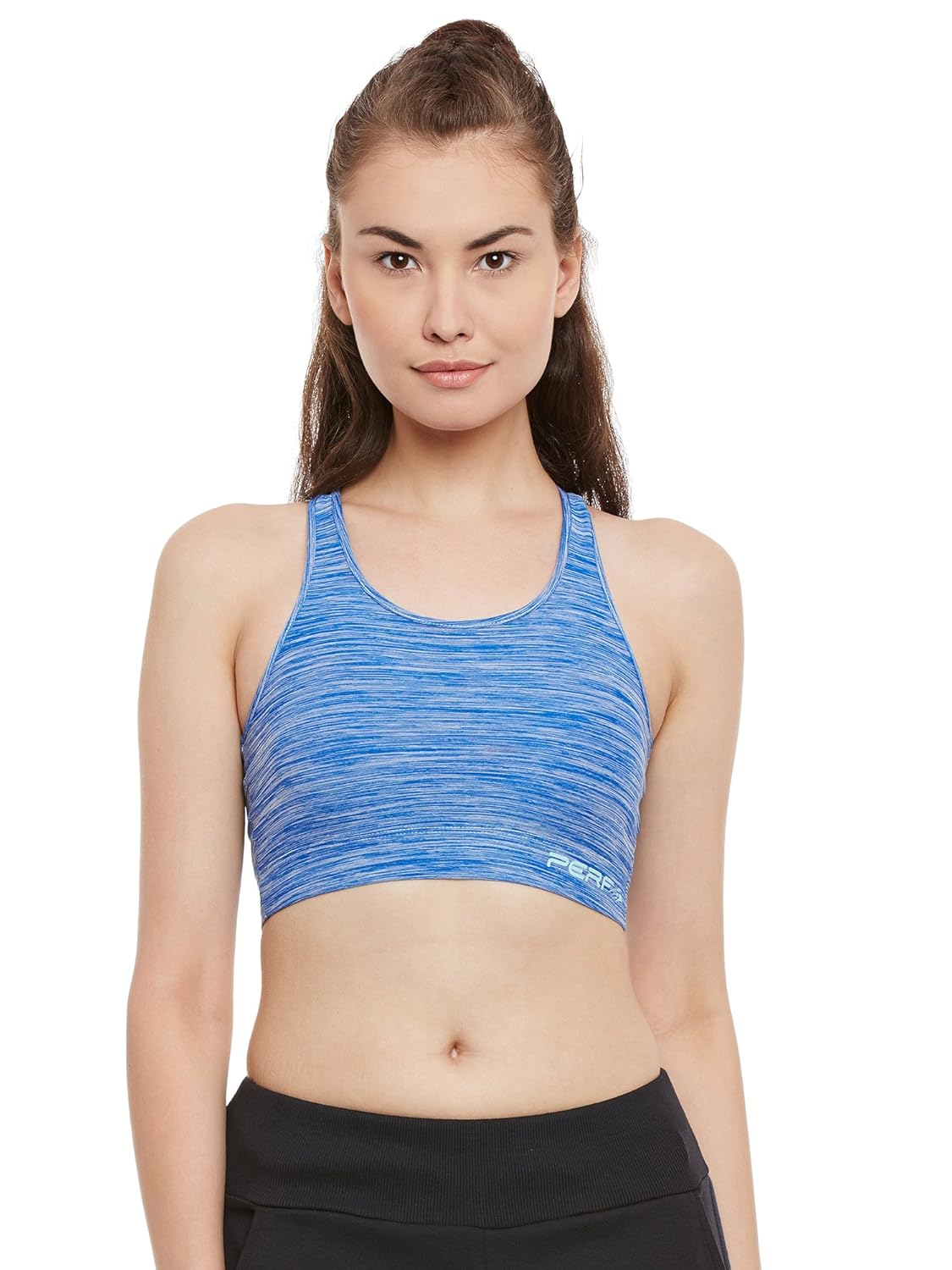 PERF Slim Fit Navy Lycra Sports Bra for Women (RKTNMBR064)